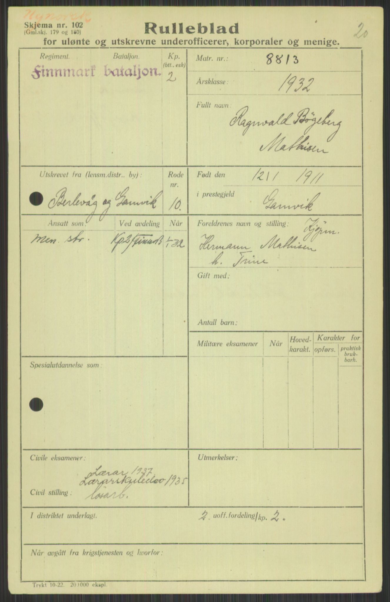 Forsvaret, Varanger bataljon, AV/RA-RAFA-2258/1/D/L0440: Rulleblad for fødte 1892-1912, 1892-1912, p. 1347