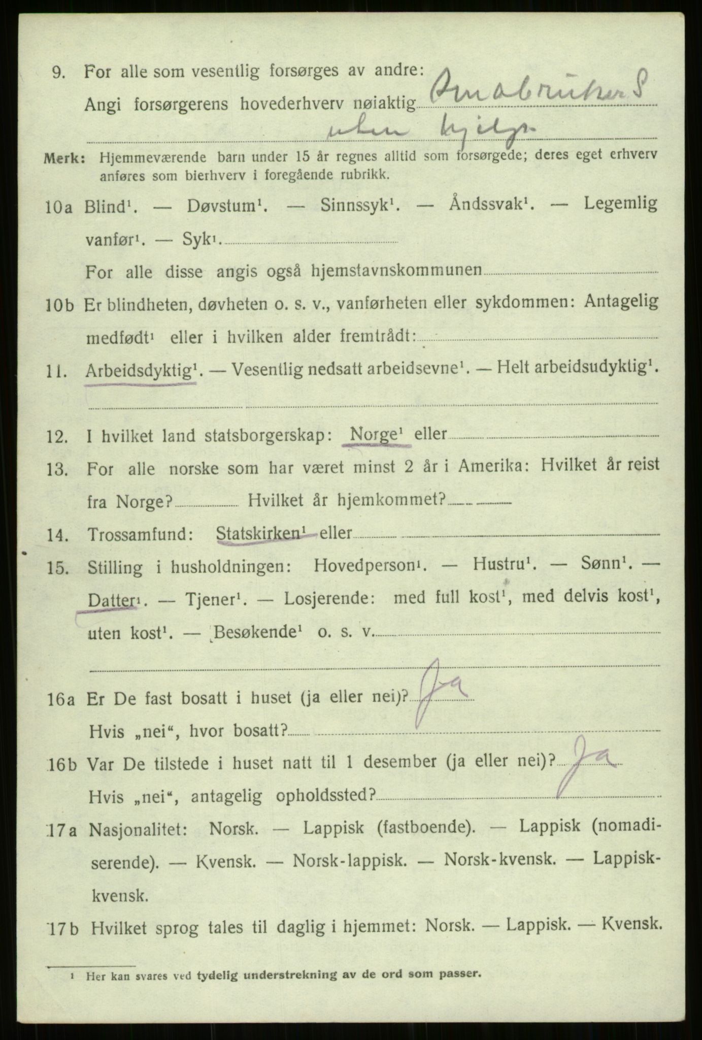 SATØ, 1920 census for Trondenes, 1920, p. 13328