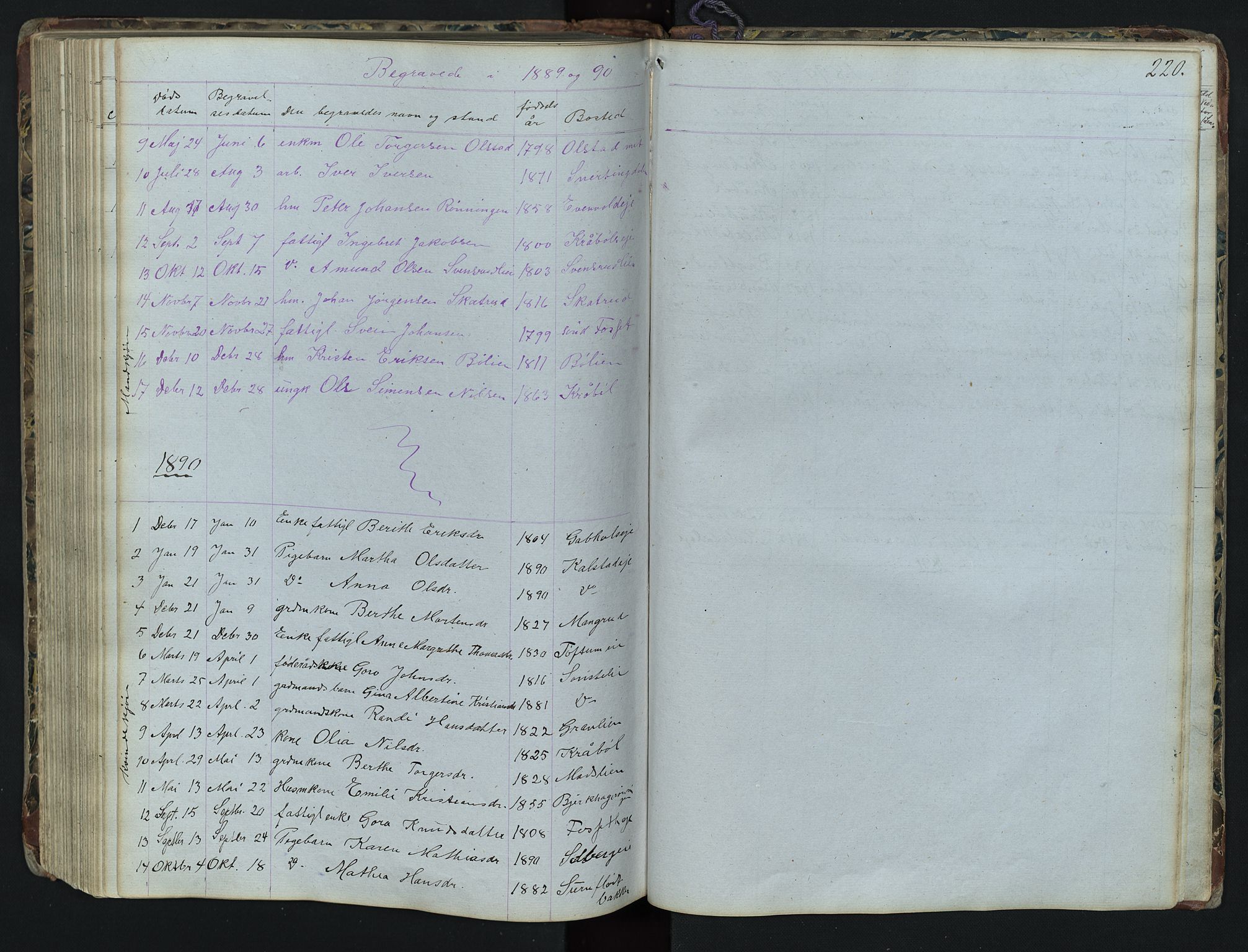 Vestre Gausdal prestekontor, SAH/PREST-094/H/Ha/Hab/L0001: Parish register (copy) no. 1, 1867-1895, p. 220