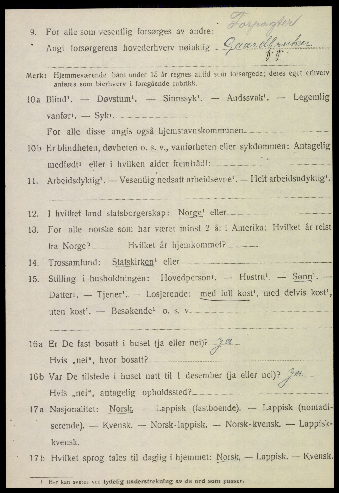 SAT, 1920 census for Mosvik, 1920, p. 559