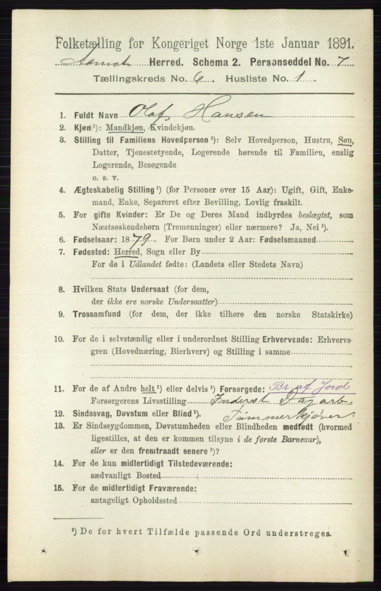 RA, 1891 census for 0429 Åmot, 1891, p. 2764