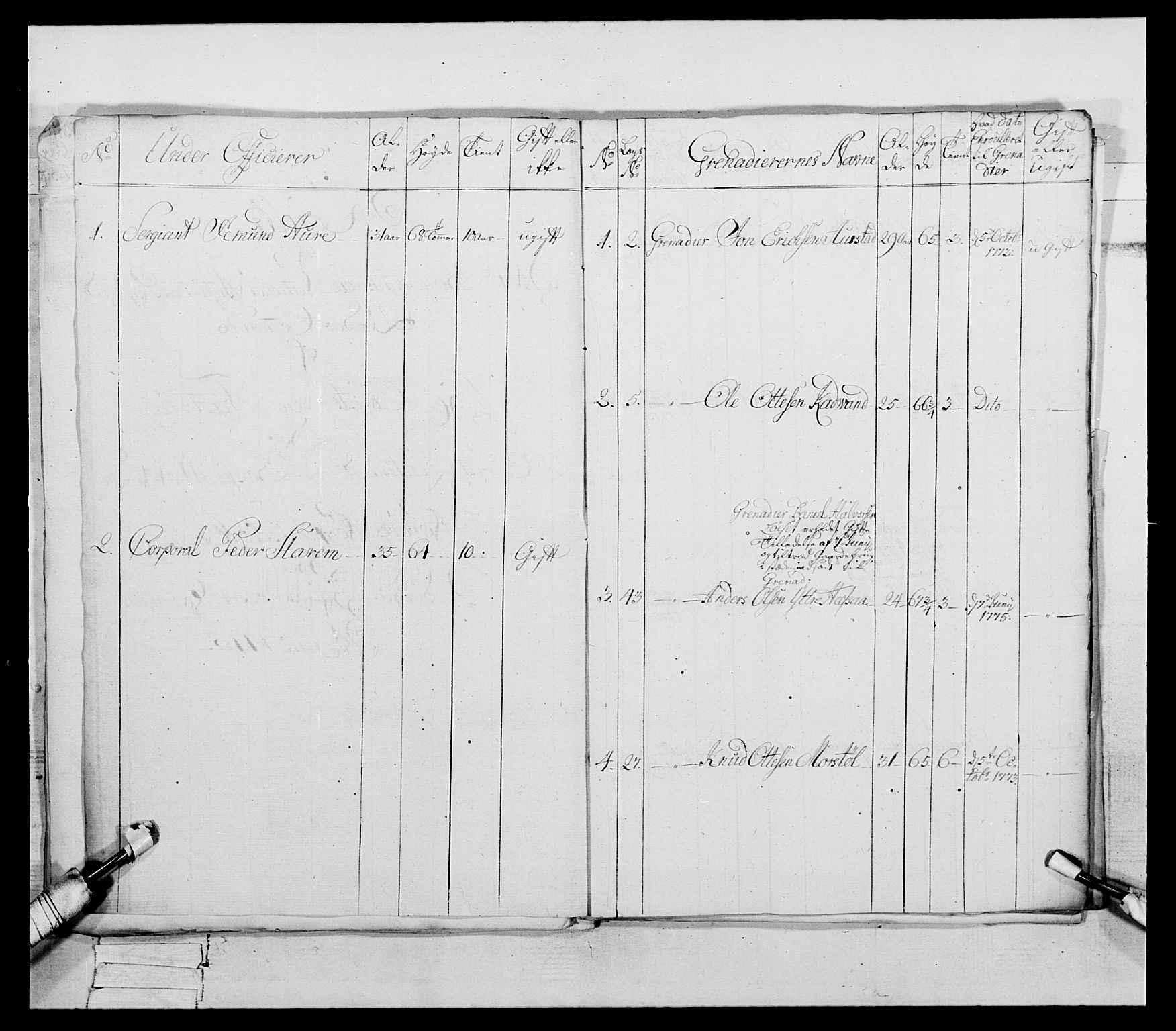 Generalitets- og kommissariatskollegiet, Det kongelige norske kommissariatskollegium, AV/RA-EA-5420/E/Eh/L0090: 1. Bergenhusiske nasjonale infanteriregiment, 1774-1780, p. 134