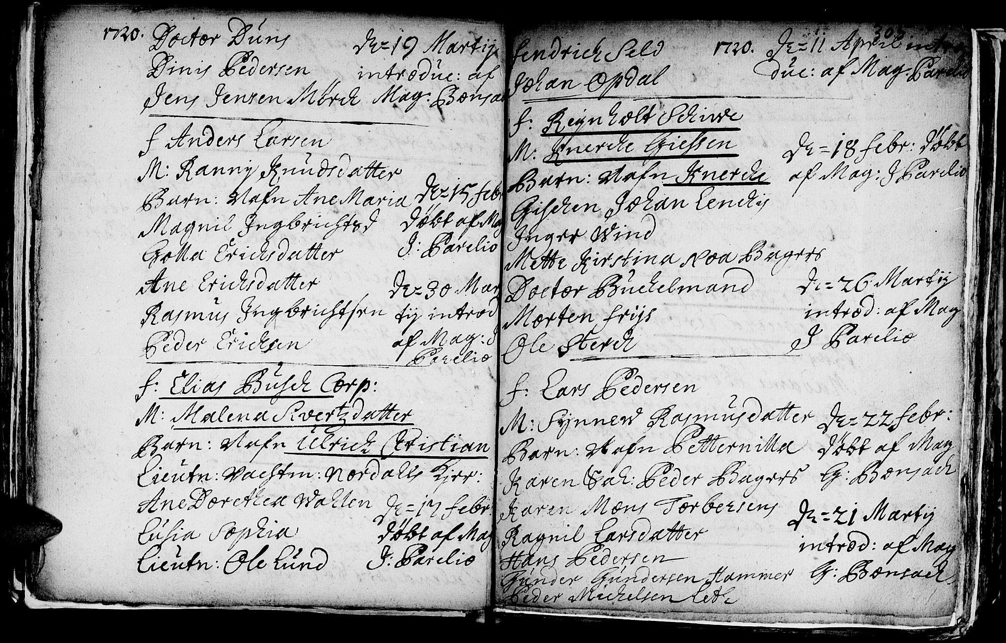 Ministerialprotokoller, klokkerbøker og fødselsregistre - Sør-Trøndelag, SAT/A-1456/601/L0035: Parish register (official) no. 601A03, 1713-1728, p. 305