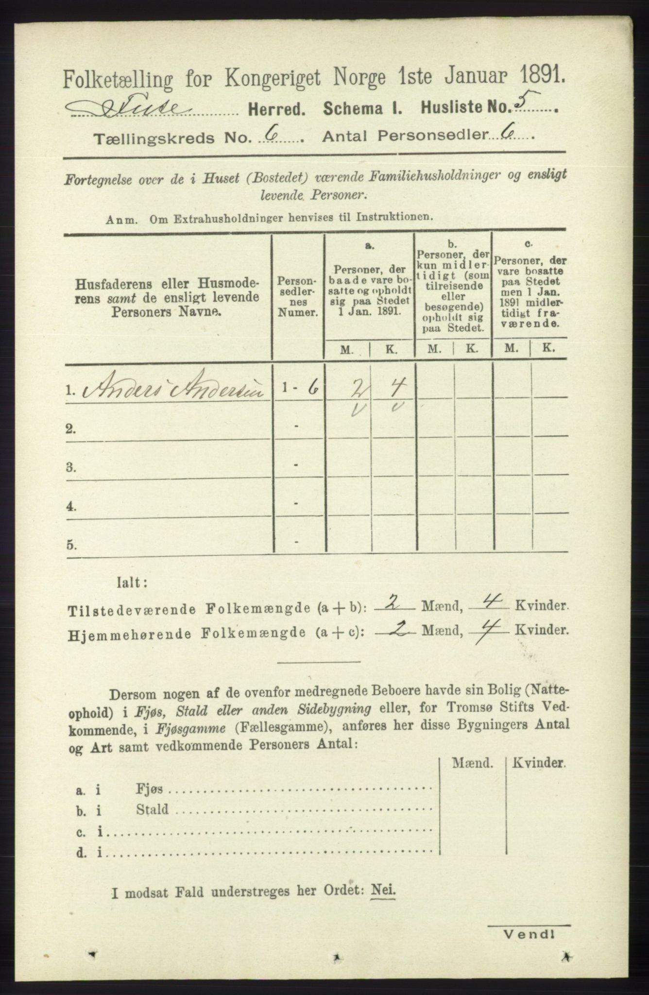 RA, 1891 census for 1241 Fusa, 1891, p. 1047