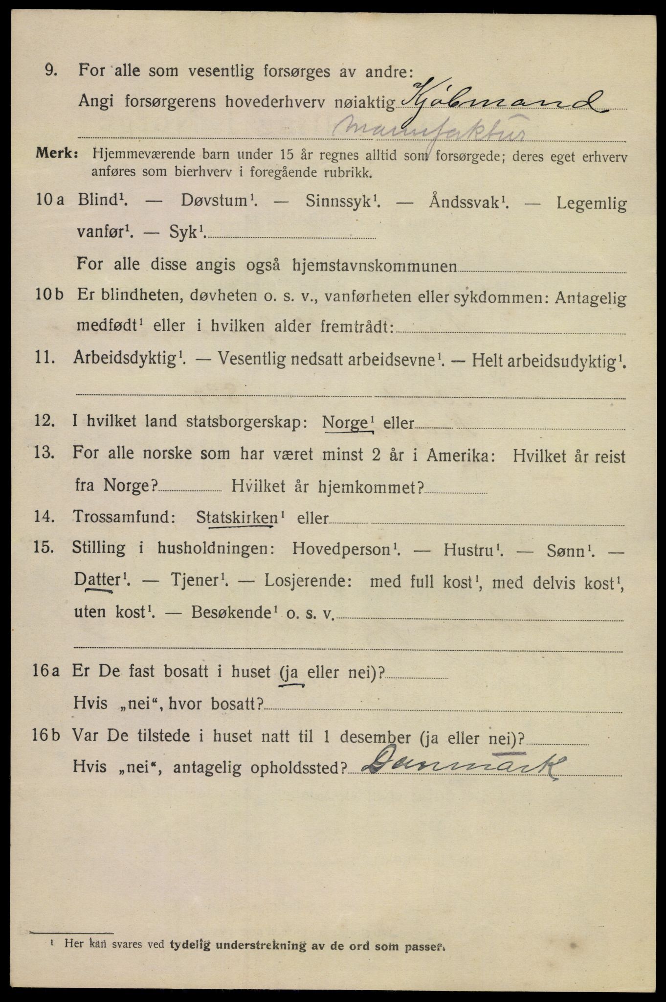SAKO, 1920 census for Kragerø, 1920, p. 5338
