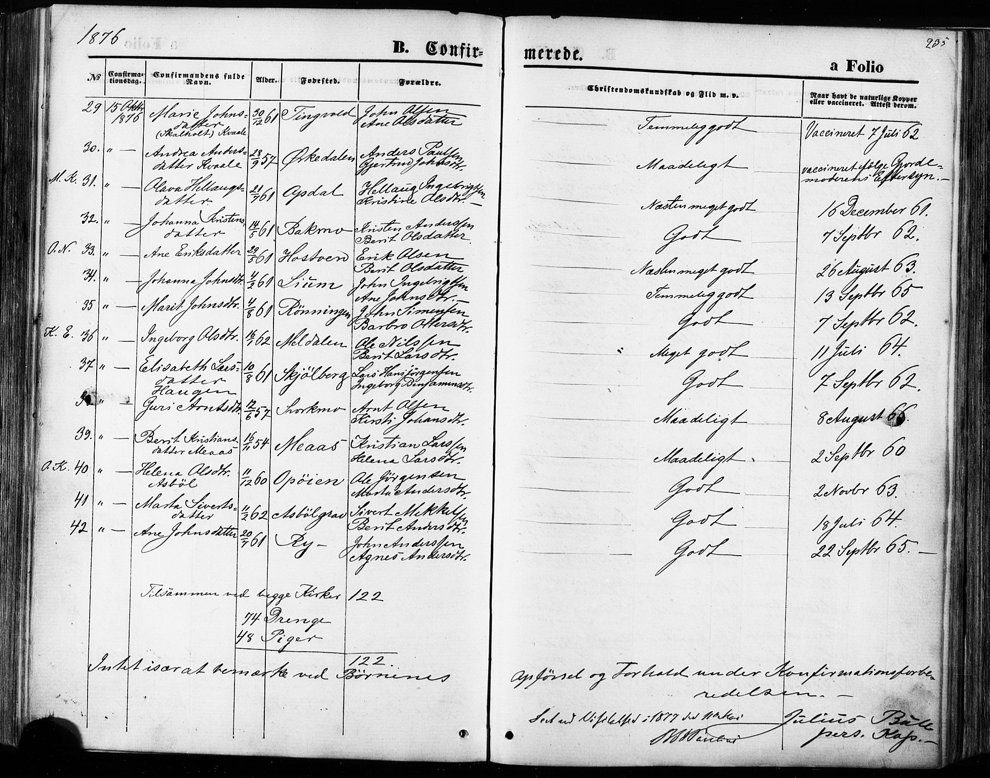 Ministerialprotokoller, klokkerbøker og fødselsregistre - Sør-Trøndelag, AV/SAT-A-1456/668/L0807: Parish register (official) no. 668A07, 1870-1880, p. 235