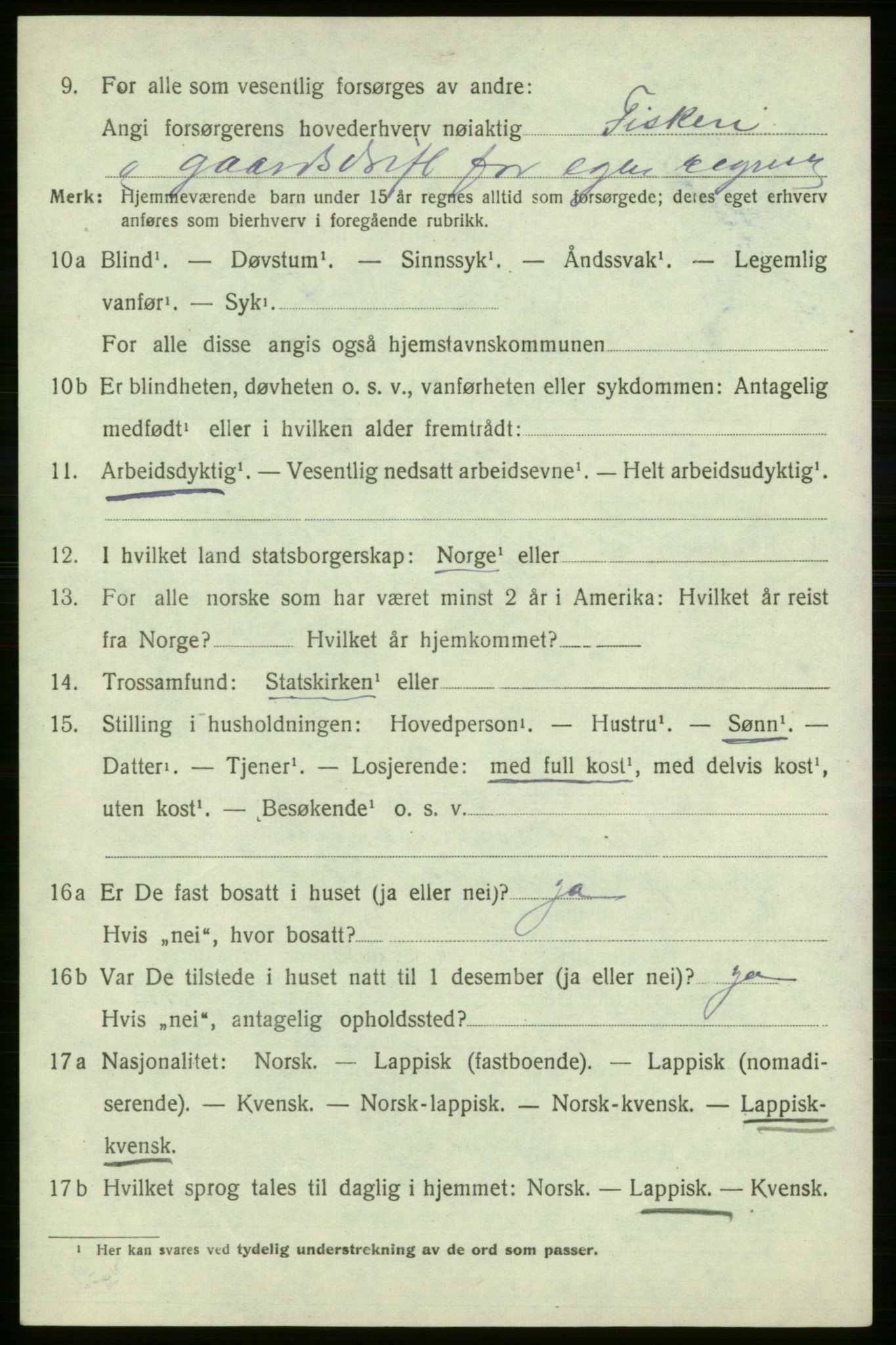 SATØ, 1920 census for , 1920, p. 2915