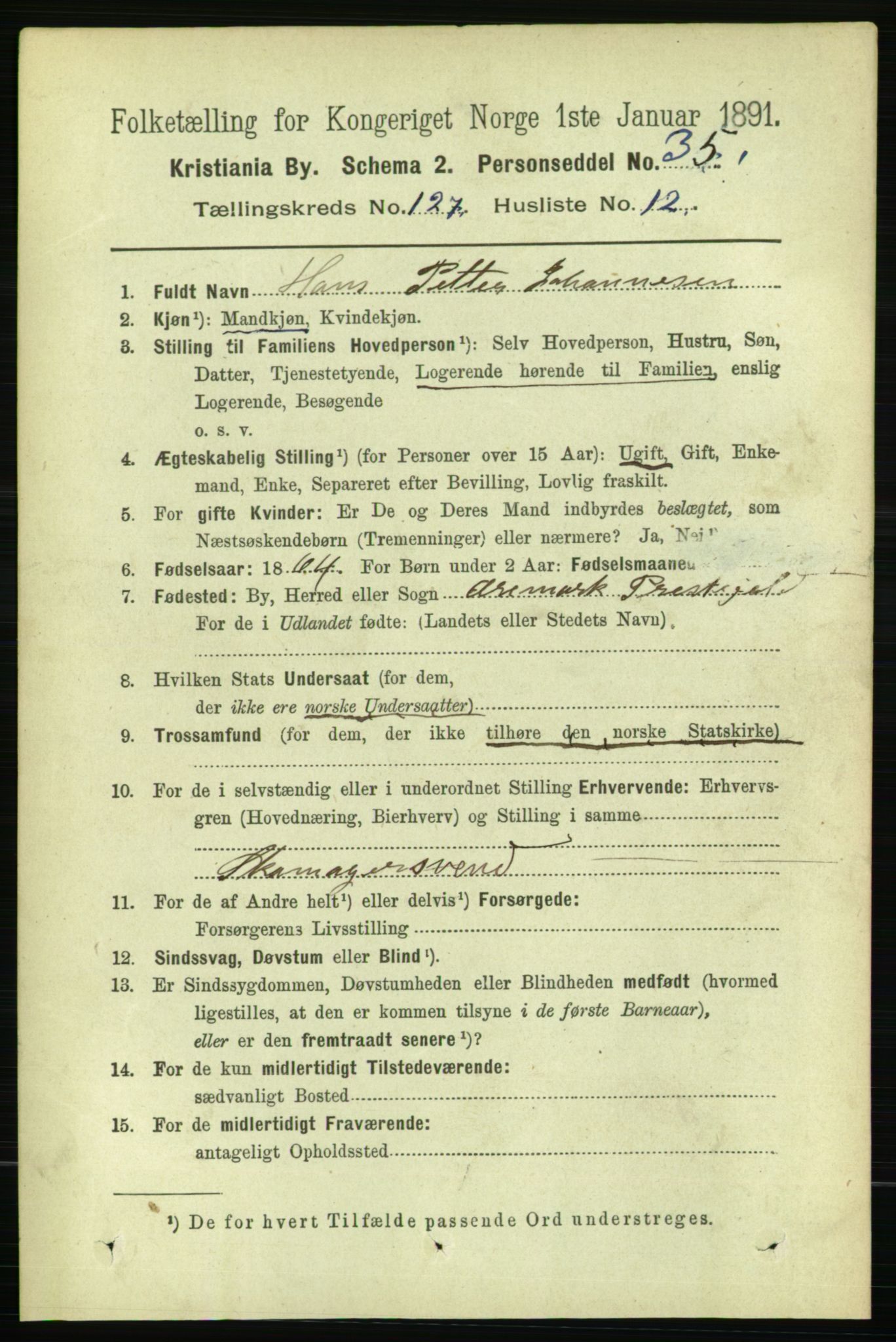 RA, 1891 census for 0301 Kristiania, 1891, p. 68297