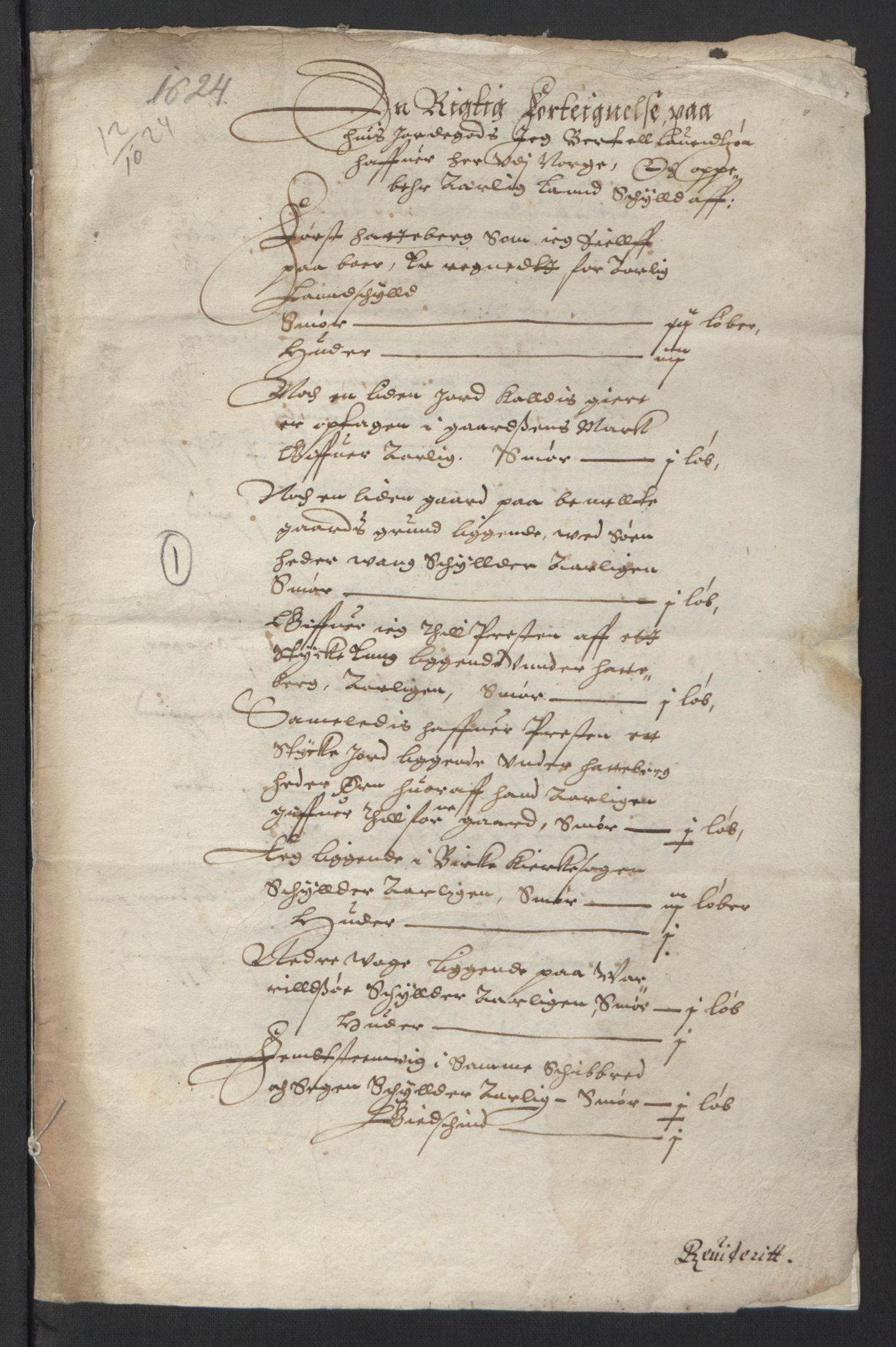 Stattholderembetet 1572-1771, RA/EA-2870/Ek/L0007/0001: Jordebøker til utlikning av rosstjeneste 1624-1626: / Adelsjordebøker, 1624-1625, p. 221