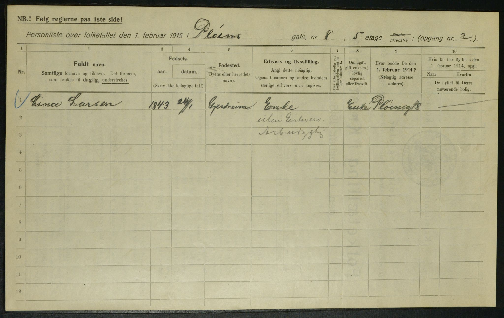 OBA, Municipal Census 1915 for Kristiania, 1915, p. 80334