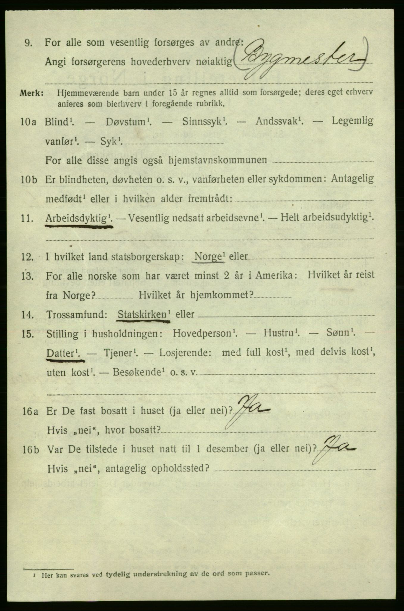 SAO, 1920 census for Fredrikshald, 1920, p. 18498