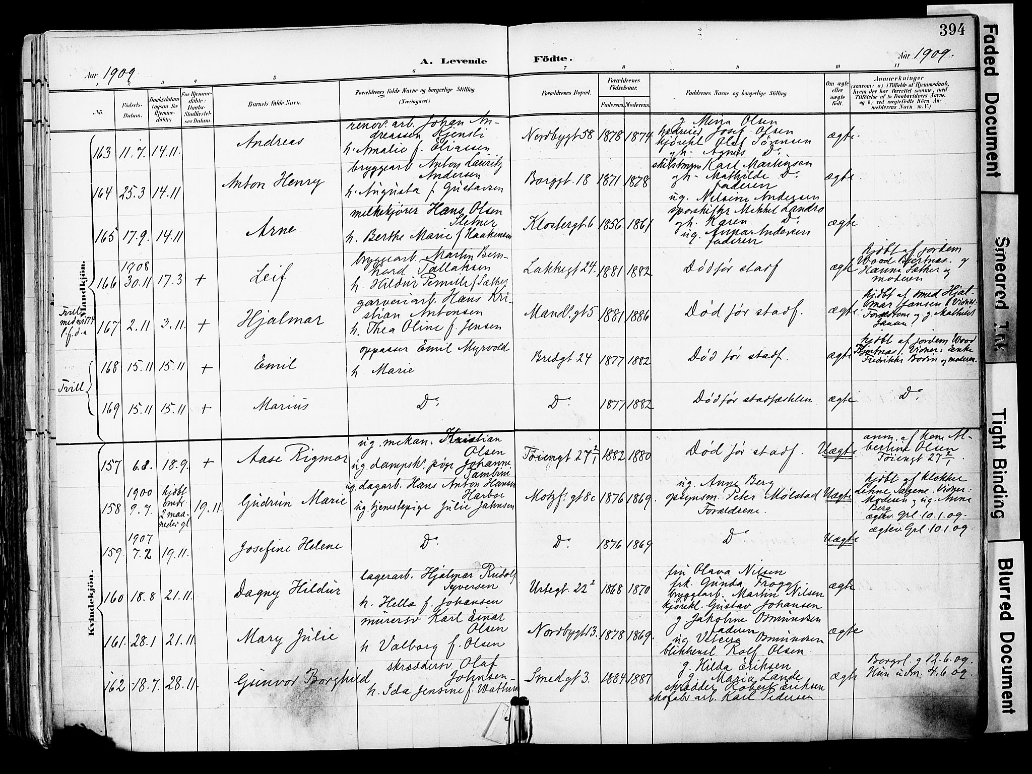 Grønland prestekontor Kirkebøker, AV/SAO-A-10848/F/Fa/L0014: Parish register (official) no. 14, 1900-1911, p. 394