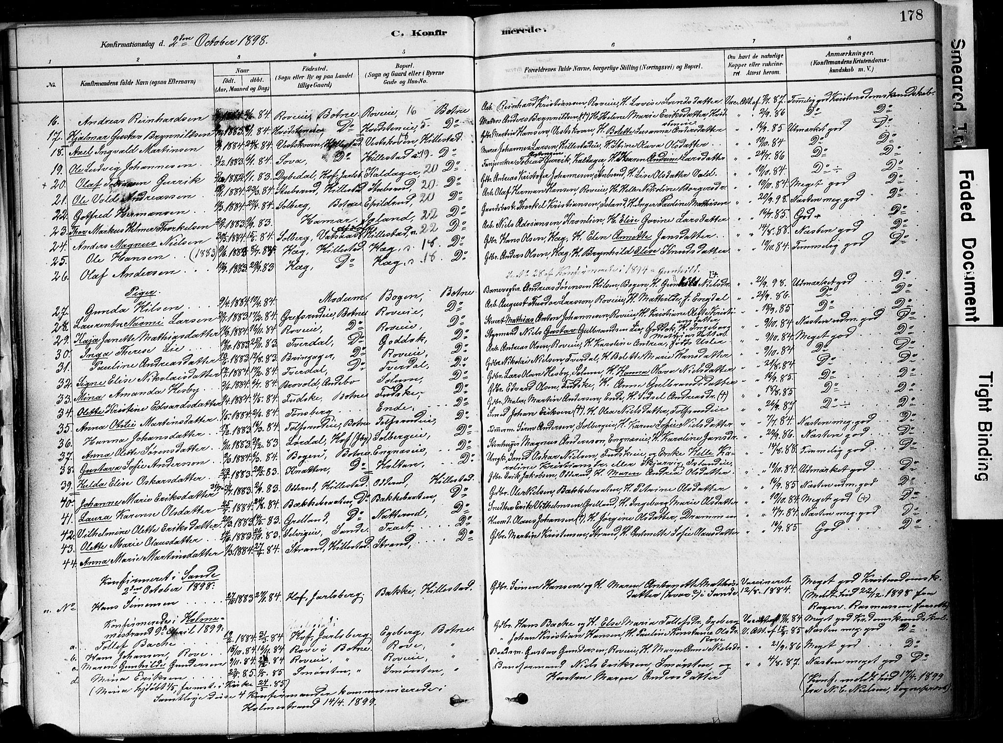 Botne kirkebøker, AV/SAKO-A-340/F/Fa/L0007: Parish register (official) no. I 7, 1878-1910, p. 178