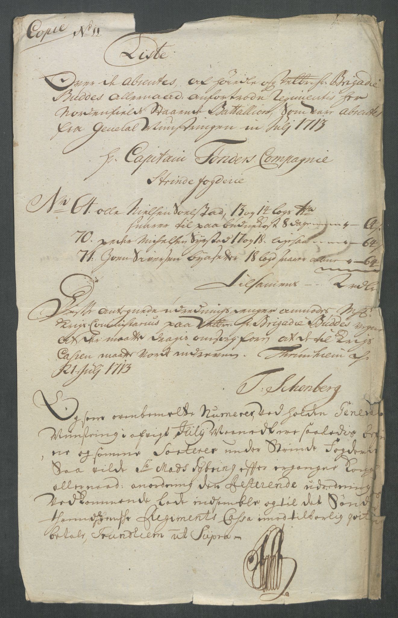 Rentekammeret inntil 1814, Reviderte regnskaper, Fogderegnskap, RA/EA-4092/R61/L4113: Fogderegnskap Strinda og Selbu, 1712-1713, p. 404