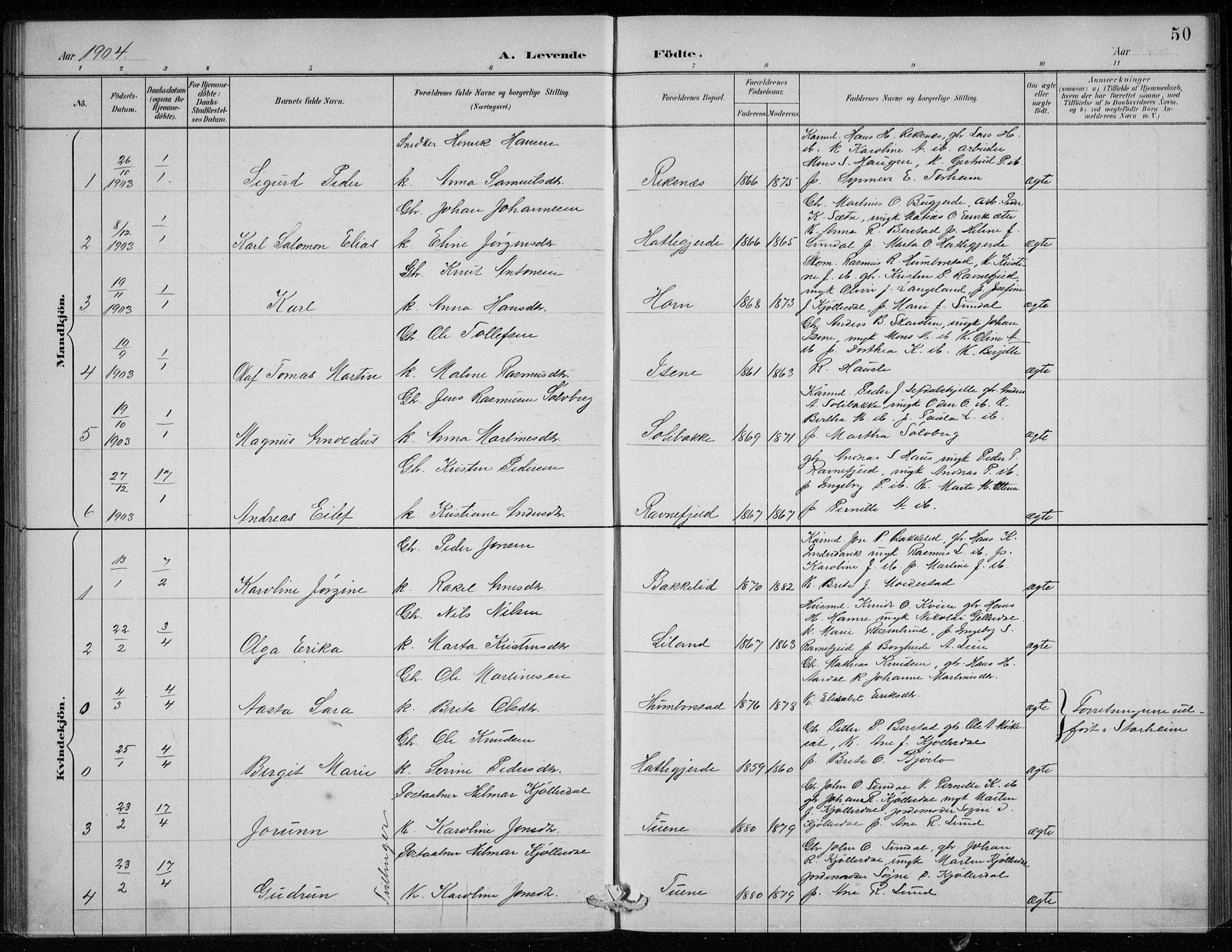 Davik sokneprestembete, AV/SAB-A-79701/H/Hab/Haba/L0002: Parish register (copy) no. A 2, 1890-1911, p. 50