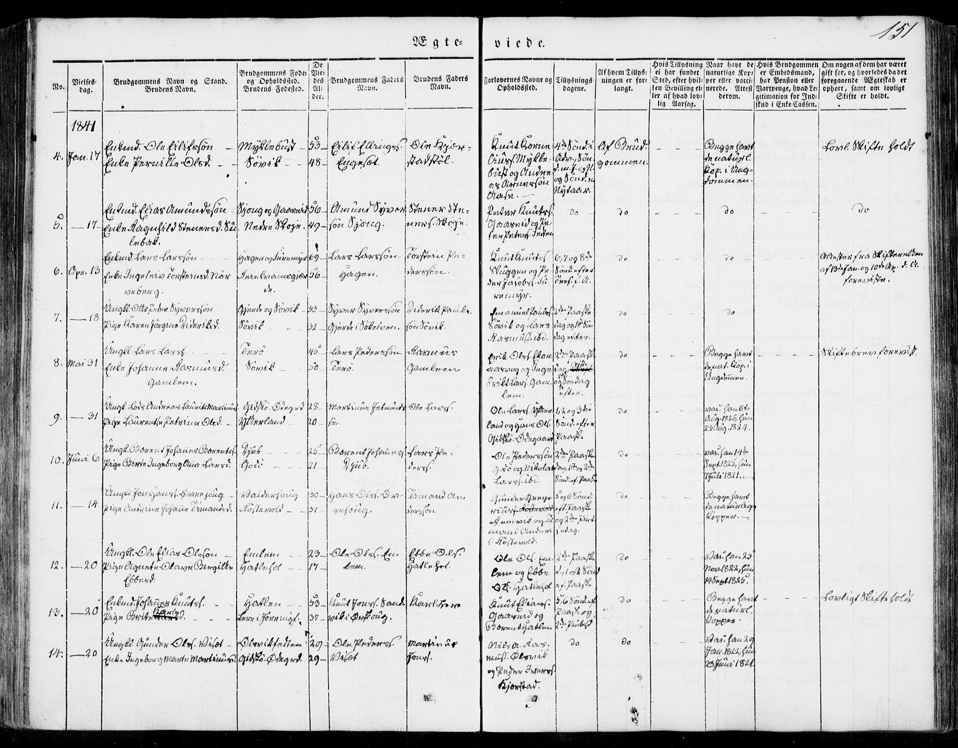 Ministerialprotokoller, klokkerbøker og fødselsregistre - Møre og Romsdal, AV/SAT-A-1454/528/L0396: Parish register (official) no. 528A07, 1839-1847, p. 151