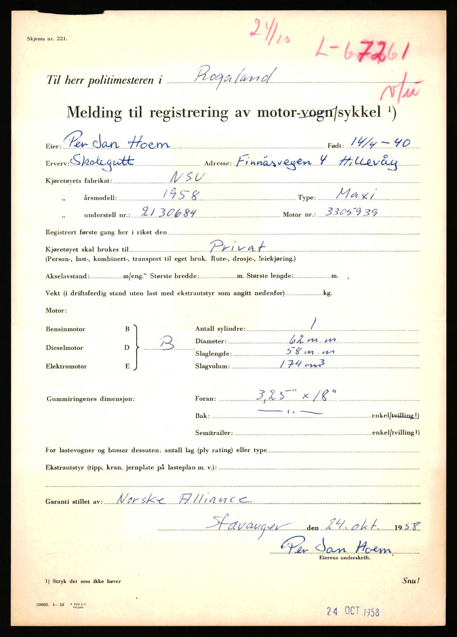Stavanger trafikkstasjon, AV/SAST-A-101942/0/F/L0065: L-65400 - L-67649, 1930-1971, p. 925