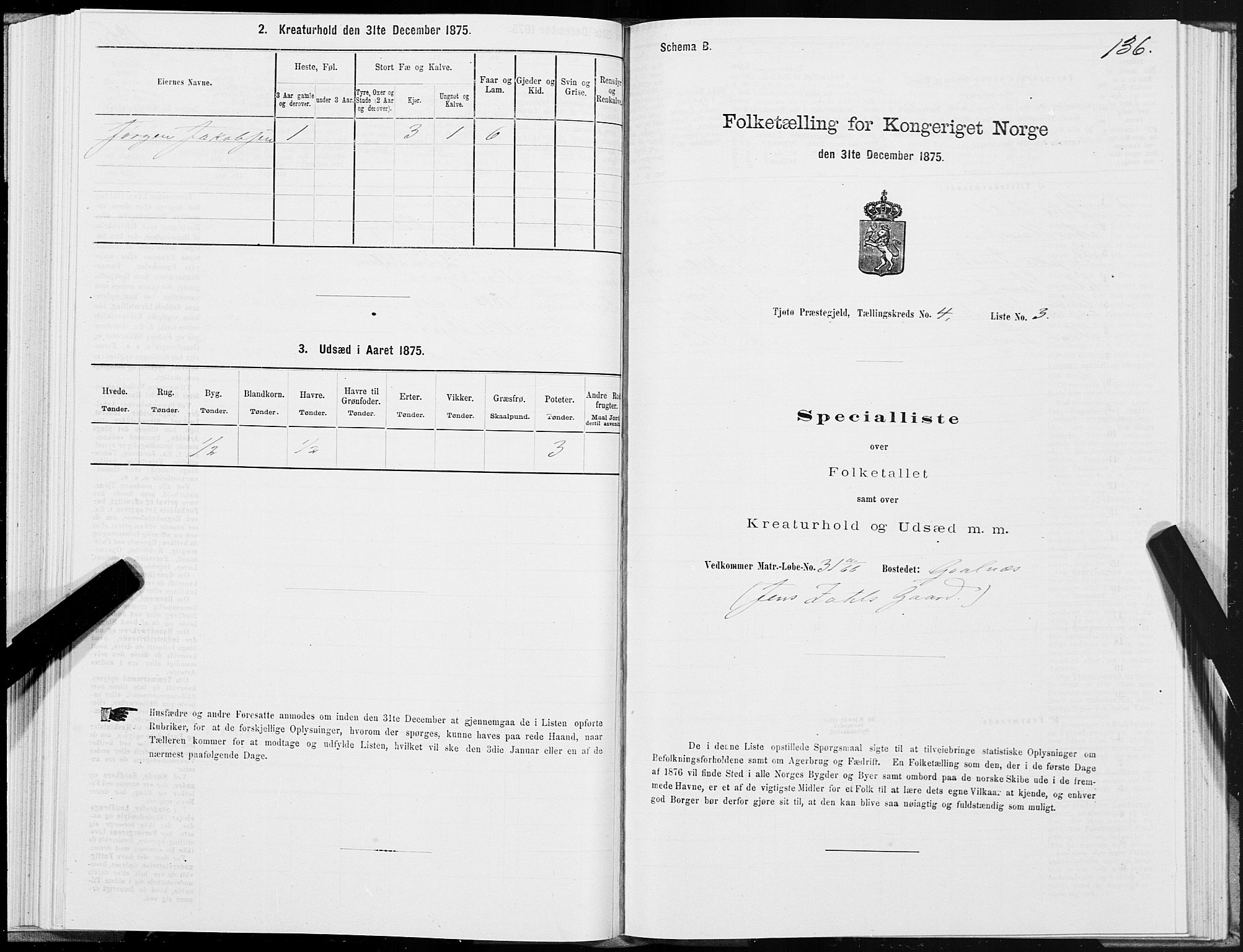 SAT, 1875 census for 1817P Tjøtta, 1875, p. 2136