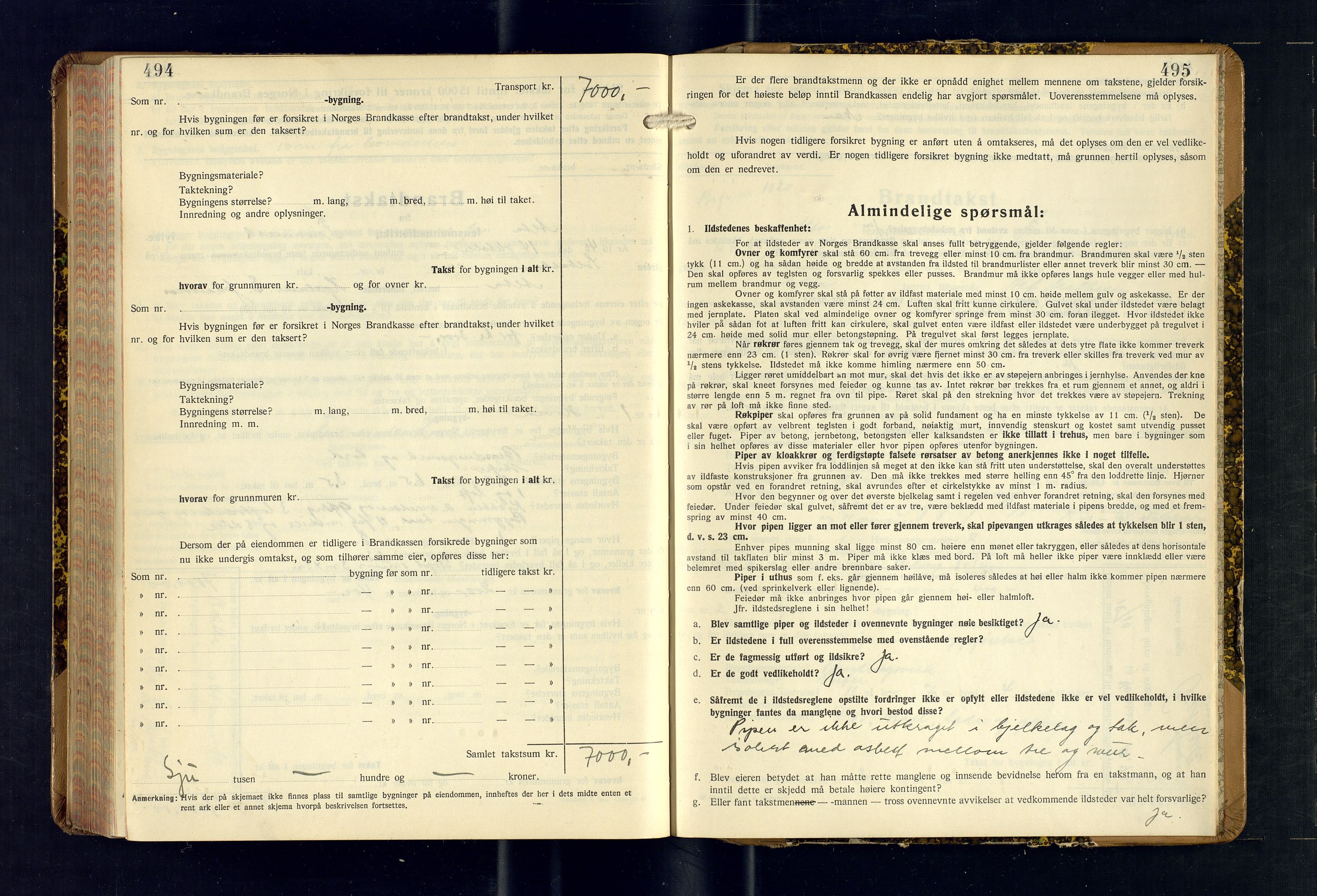 Alta lensmannskontor, AV/SATØ-S-1165/O/Ob/L0178: Branntakstprotokoll, 1937-1940, p. 494-495