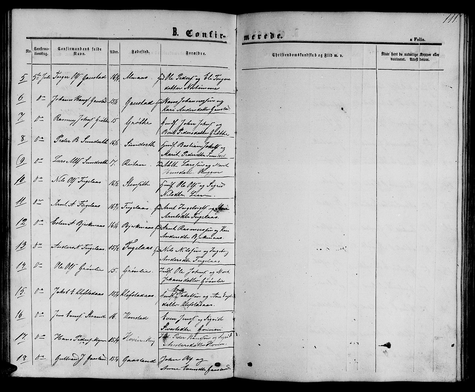 Ministerialprotokoller, klokkerbøker og fødselsregistre - Sør-Trøndelag, SAT/A-1456/694/L1131: Parish register (copy) no. 694C03, 1858-1886, p. 111
