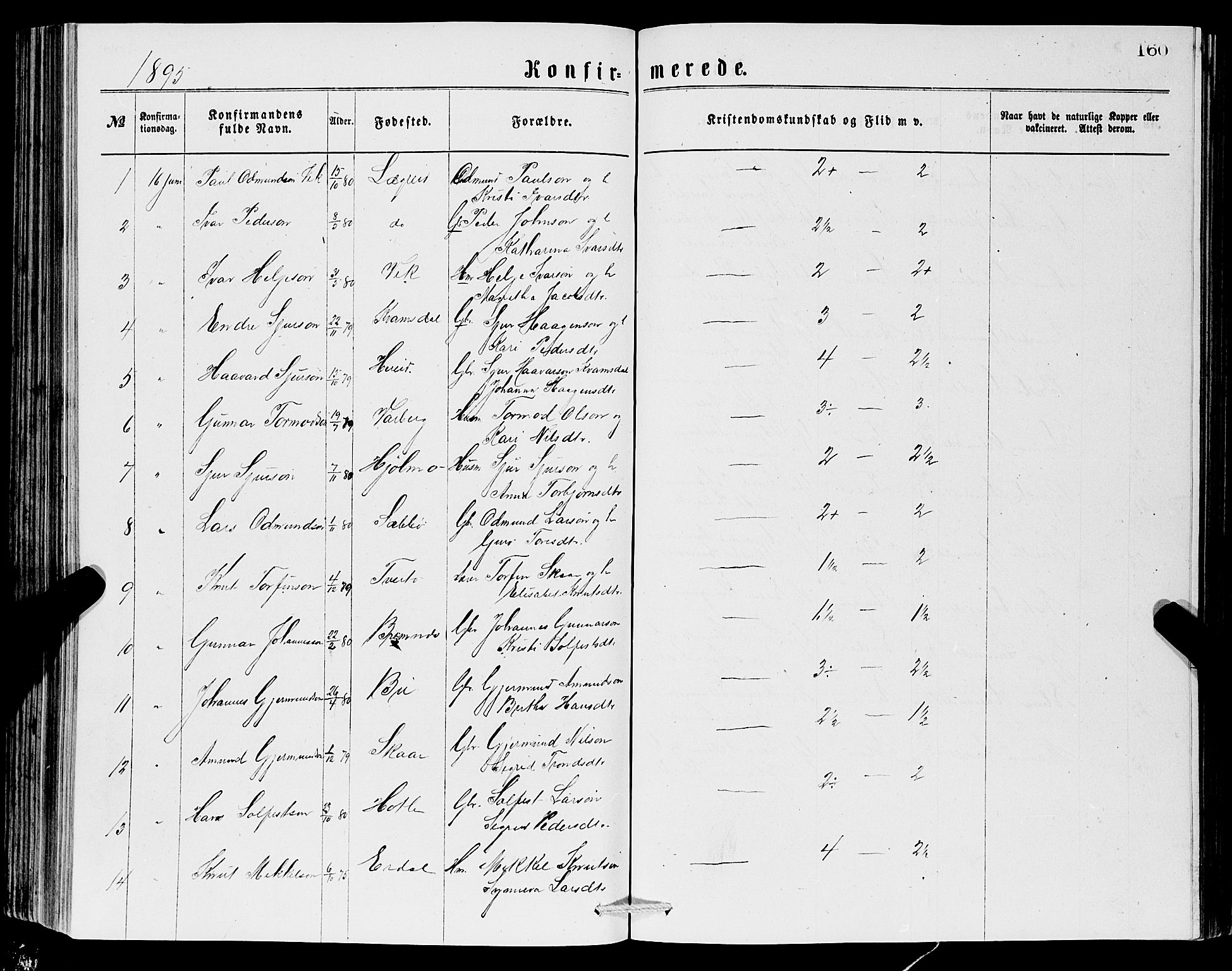 Ullensvang sokneprestembete, SAB/A-78701/H/Hab: Parish register (copy) no. C 2, 1871-1899, p. 160