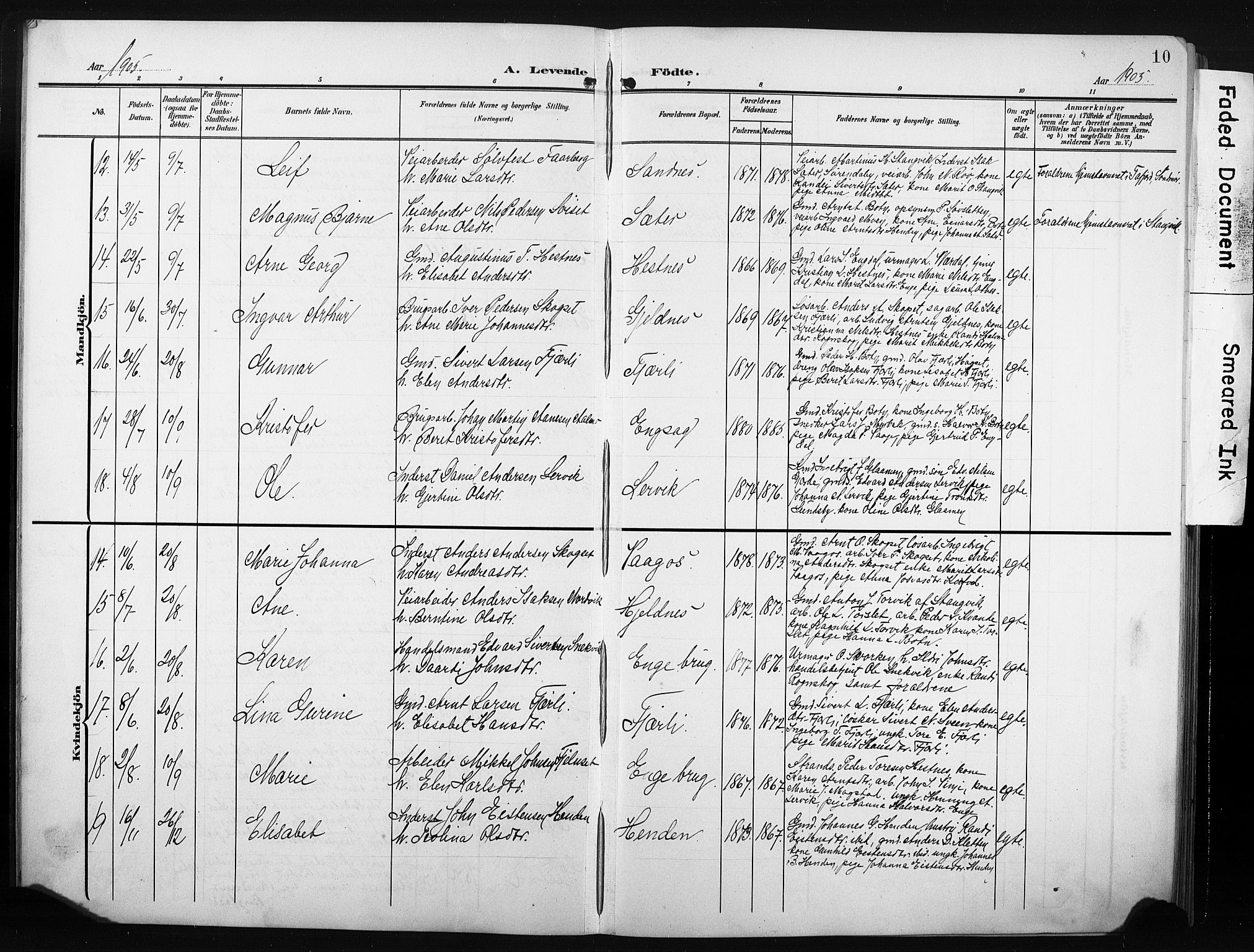 Ministerialprotokoller, klokkerbøker og fødselsregistre - Møre og Romsdal, AV/SAT-A-1454/580/L0927: Parish register (copy) no. 580C02, 1904-1932, p. 10