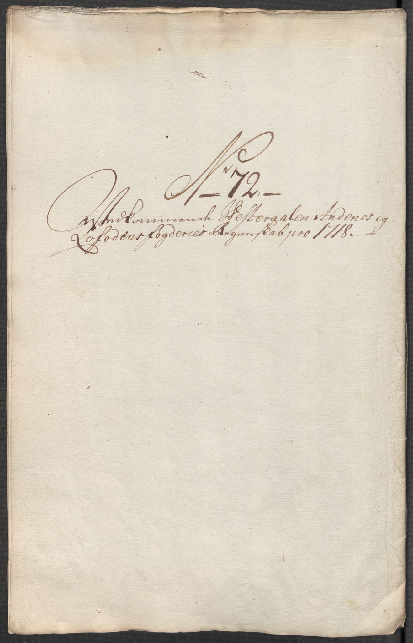 Rentekammeret inntil 1814, Reviderte regnskaper, Fogderegnskap, RA/EA-4092/R67/L4684: Fogderegnskap Vesterålen, Andenes og Lofoten, 1718, p. 372