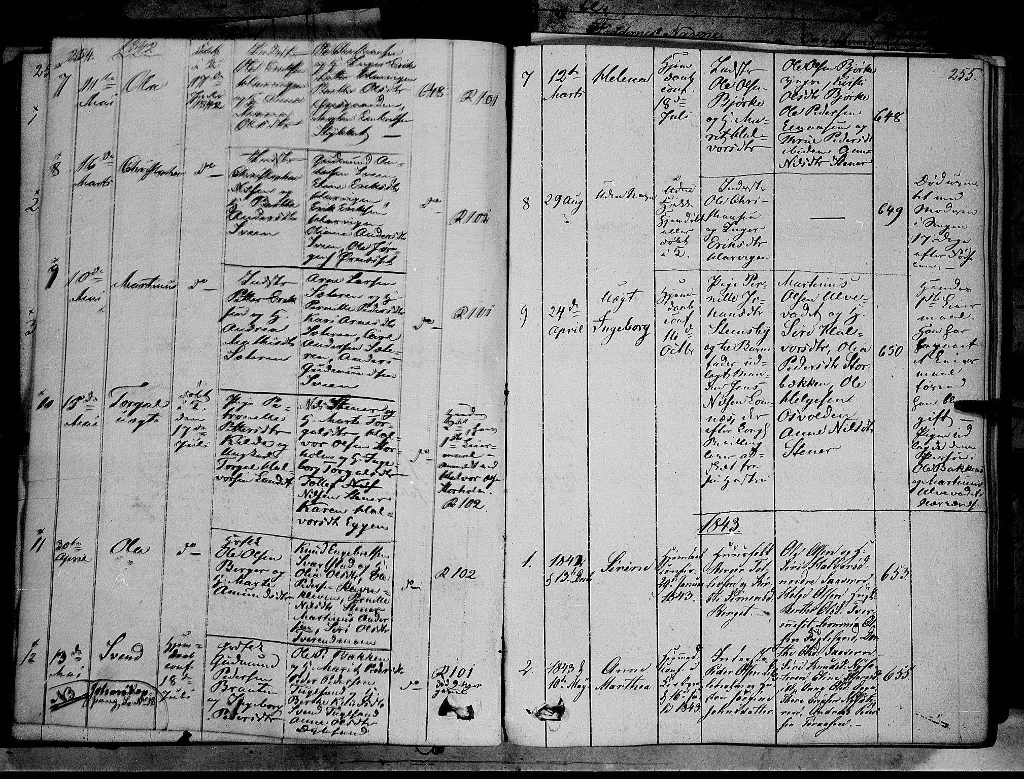 Trysil prestekontor, AV/SAH-PREST-046/H/Ha/Haa/L0004: Parish register (official) no. 4 /2, 1842-1850, p. 254-255