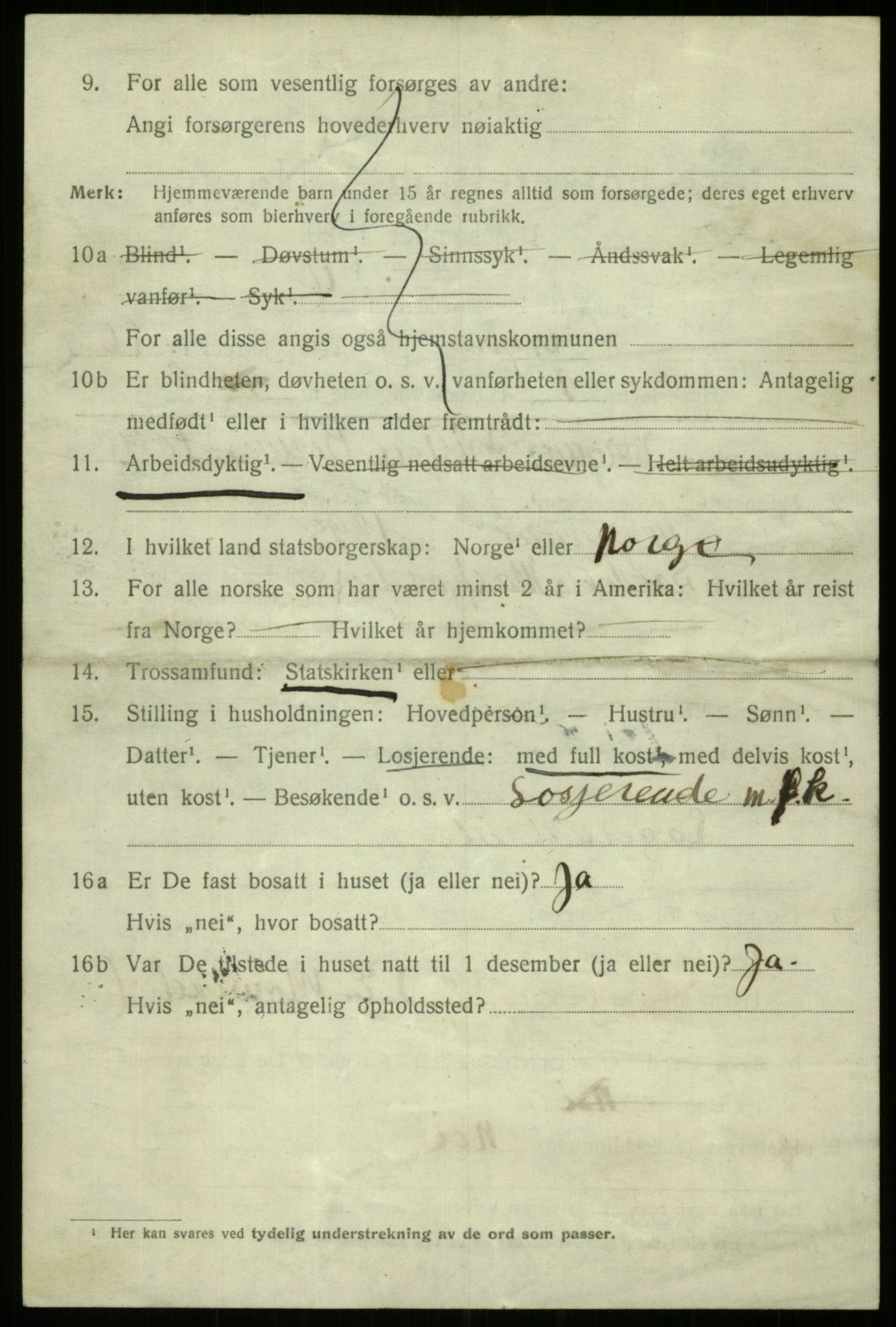 SAB, 1920 census for Bergen, 1920, p. 135148