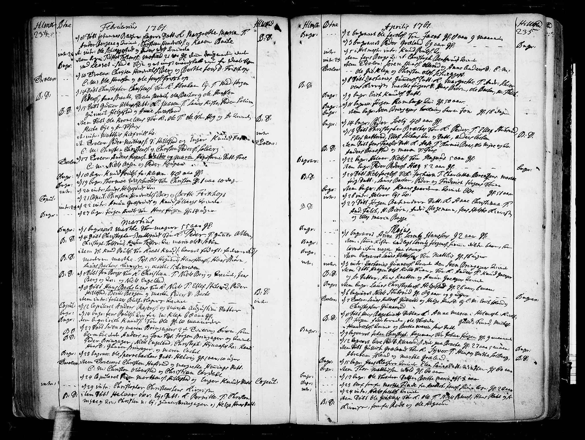 Botne kirkebøker, AV/SAKO-A-340/F/Fa/L0001a: Parish register (official) no. I 1A, 1707-1778, p. 234-235