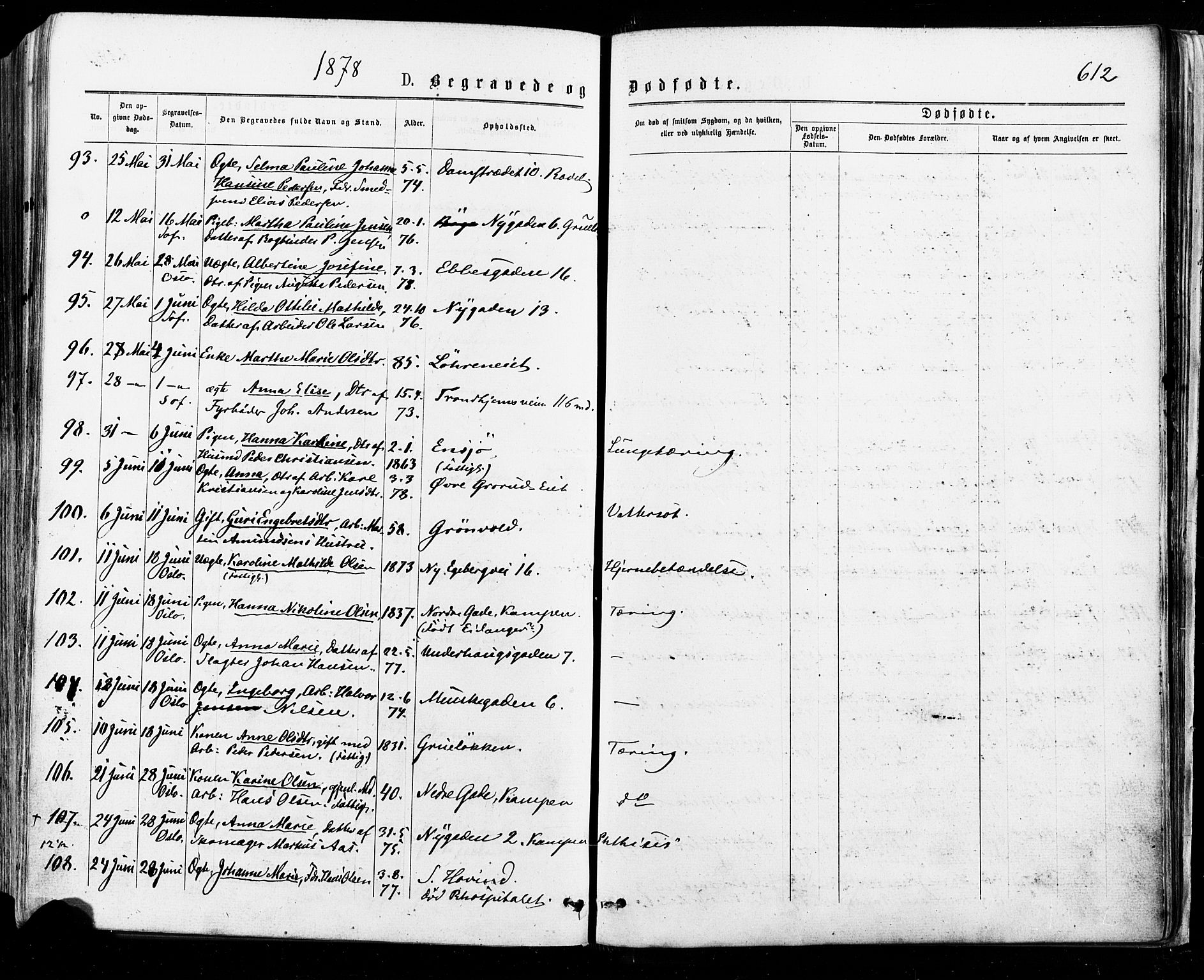 Østre Aker prestekontor Kirkebøker, AV/SAO-A-10840/F/Fa/L0004: Parish register (official) no. I 4, 1876-1889, p. 612