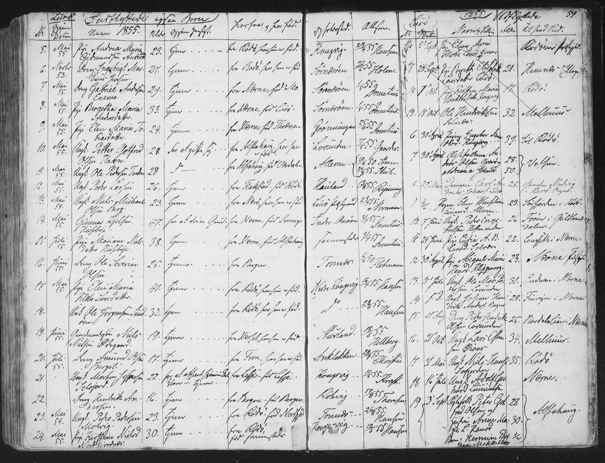 Ministerialprotokoller, klokkerbøker og fødselsregistre - Nordland, AV/SAT-A-1459/839/L0566: Parish register (official) no. 839A03, 1825-1862, p. 59