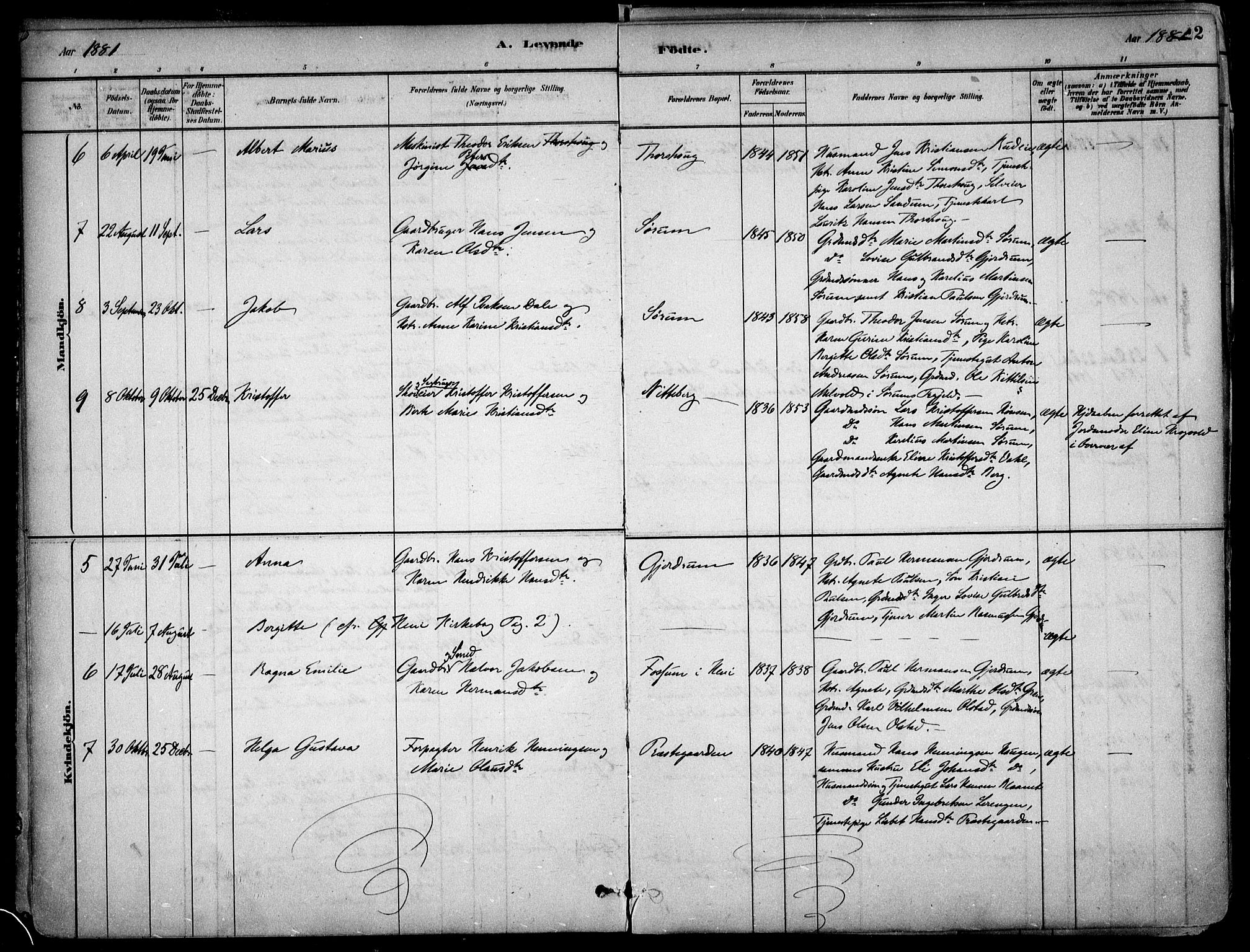 Gjerdrum prestekontor Kirkebøker, SAO/A-10412b/F/Fa/L0009: Parish register (official) no. I 9, 1881-1916, p. 2