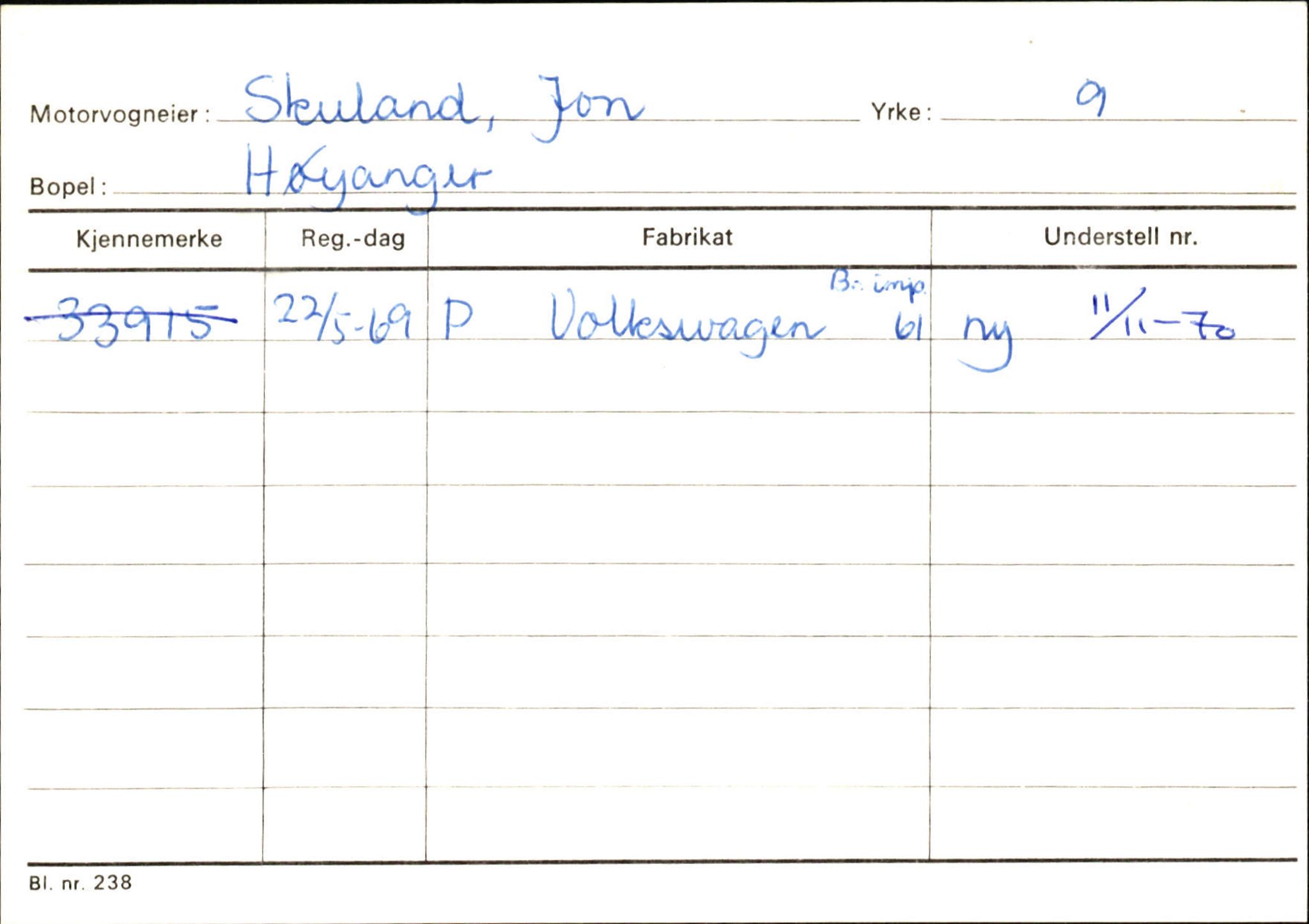 Statens vegvesen, Sogn og Fjordane vegkontor, AV/SAB-A-5301/4/F/L0131: Eigarregister Høyanger P-Å. Stryn S-Å, 1945-1975, p. 255