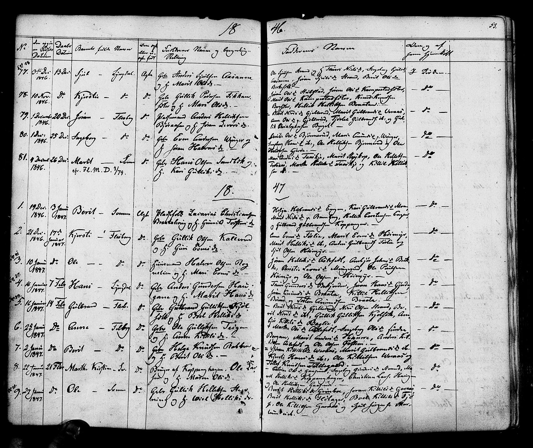 Flesberg kirkebøker, SAKO/A-18/F/Fa/L0006: Parish register (official) no. I 6, 1834-1860, p. 53