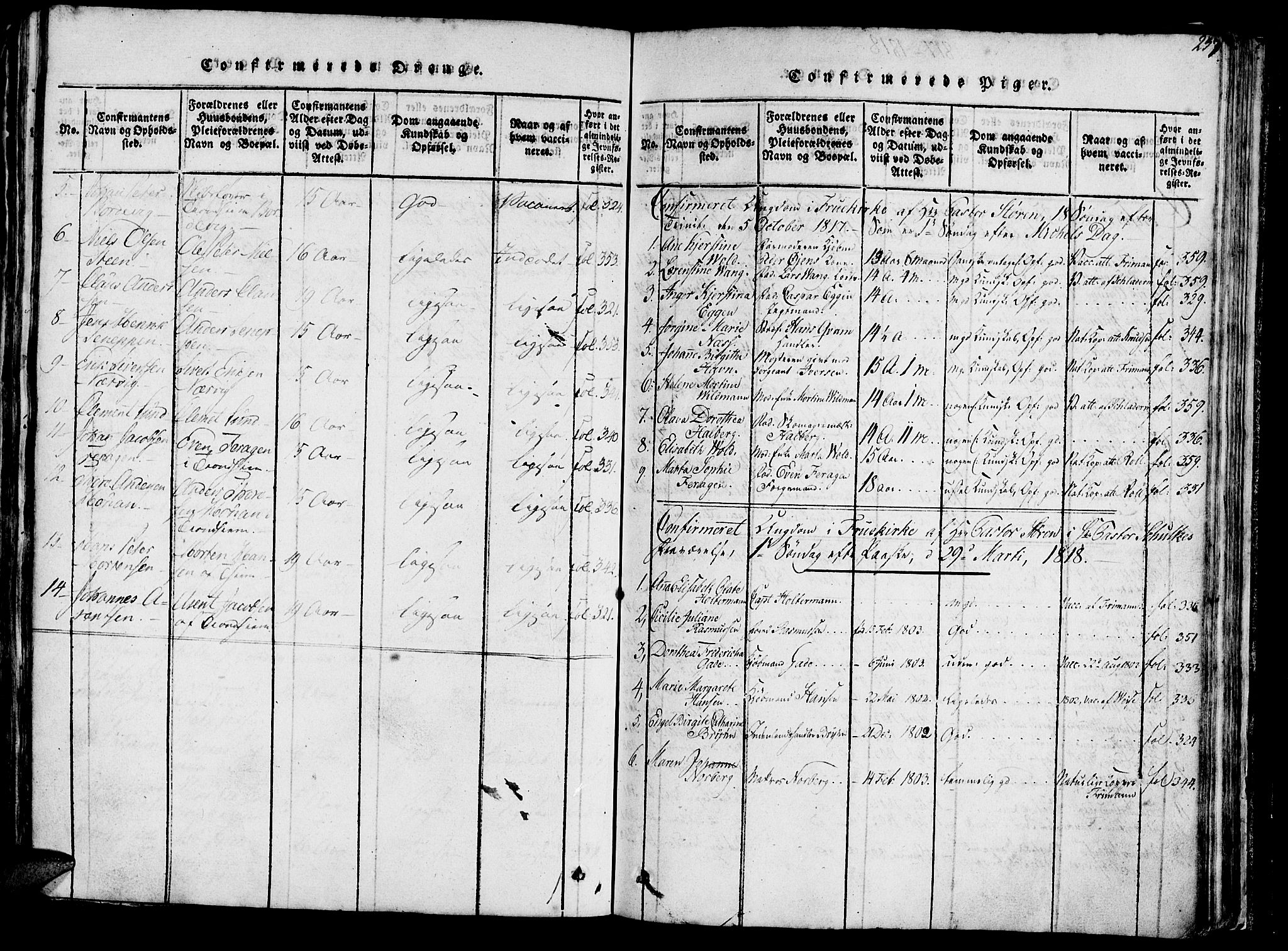 Ministerialprotokoller, klokkerbøker og fødselsregistre - Sør-Trøndelag, SAT/A-1456/602/L0135: Parish register (copy) no. 602C03, 1815-1832, p. 237