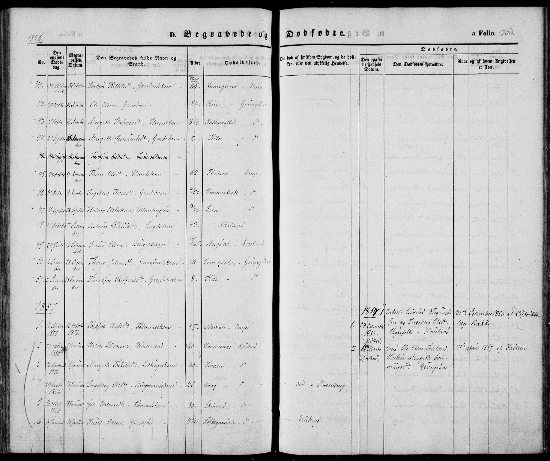 Vinje kirkebøker, SAKO/A-312/F/Fa/L0004: Parish register (official) no. I 4, 1843-1869, p. 350