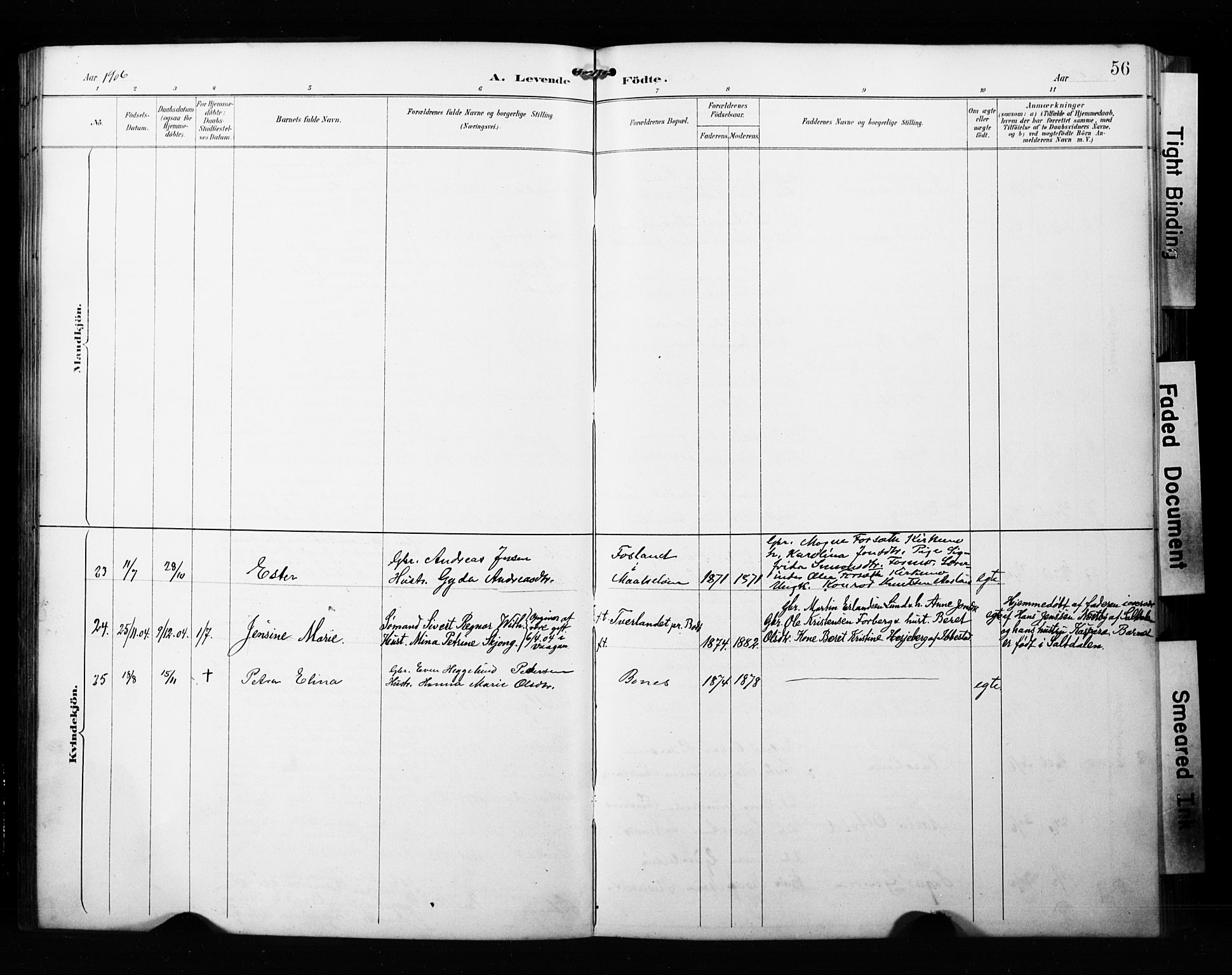 Målselv sokneprestembete, AV/SATØ-S-1311/G/Ga/Gab/L0008klokker: Parish register (copy) no. 8, 1895-1913, p. 56