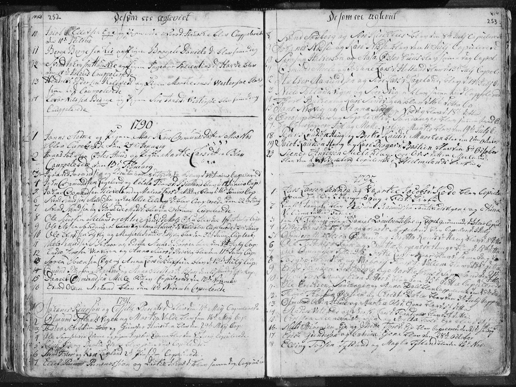 Hjelmeland sokneprestkontor, SAST/A-101843/01/IV/L0001: Parish register (official) no. A 1, 1760-1799, p. 252-253