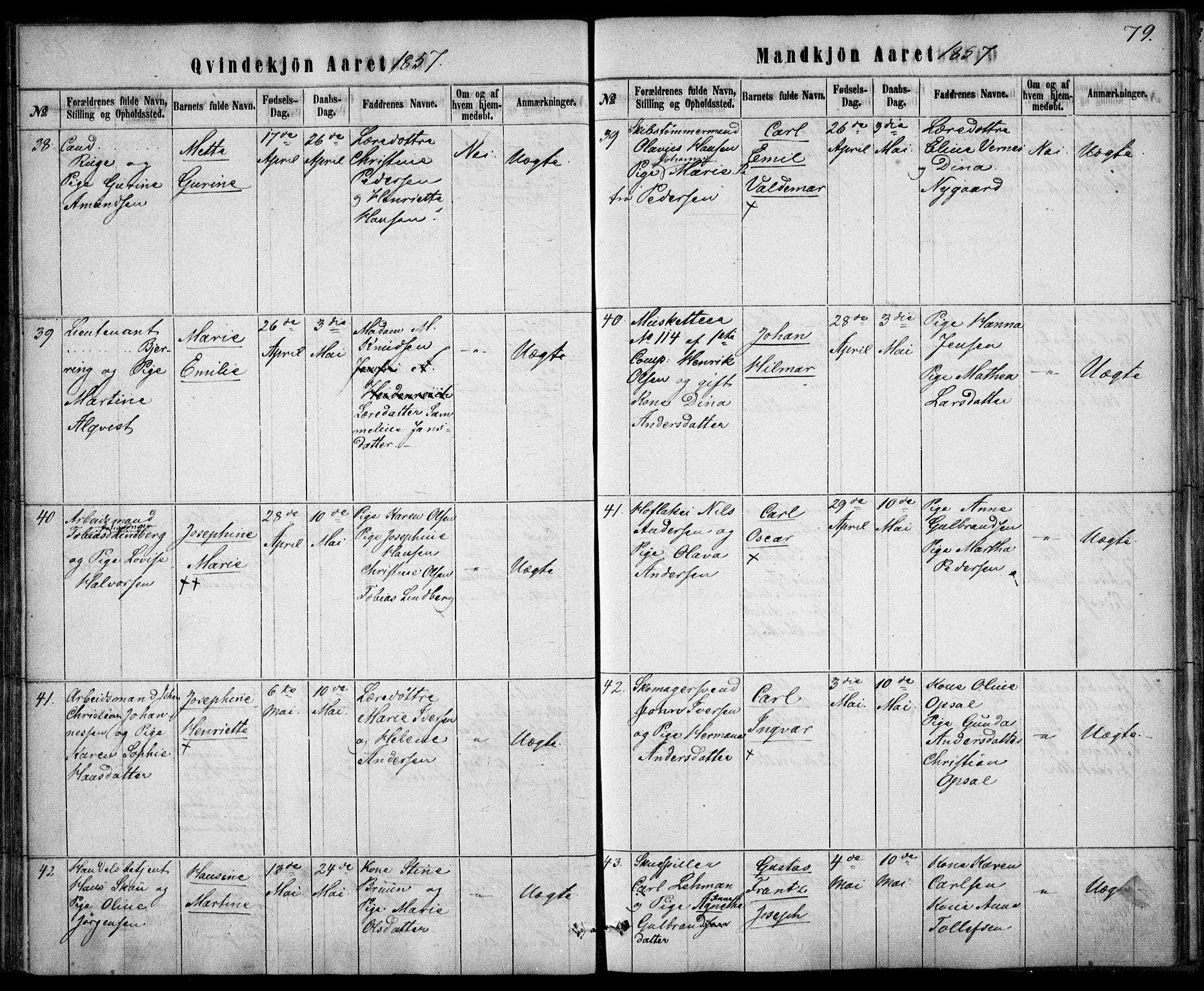 Rikshospitalet prestekontor Kirkebøker, SAO/A-10309b/F/L0004: Parish register (official) no. 4, 1853-1870, p. 79