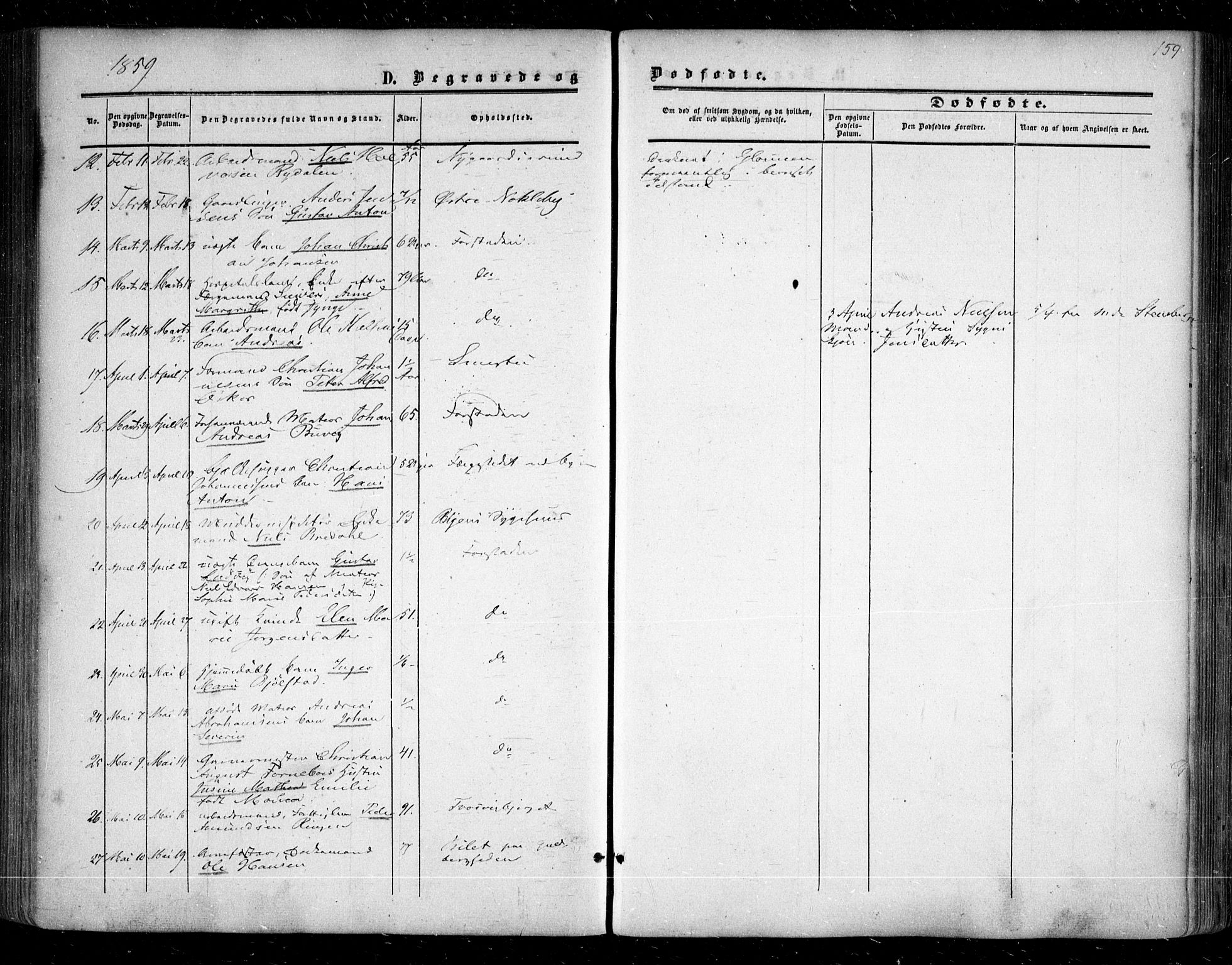 Glemmen prestekontor Kirkebøker, AV/SAO-A-10908/F/Fa/L0007: Parish register (official) no. 7, 1853-1862, p. 159