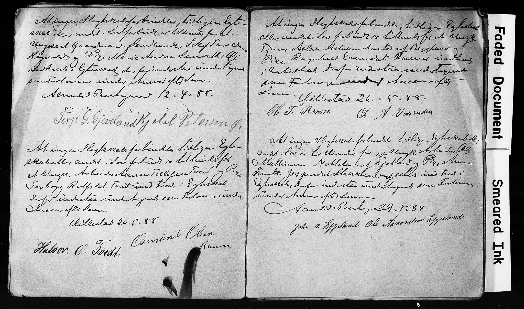 Åmli sokneprestkontor, AV/SAK-1111-0050/F/Fe/L0003: Best man's statements no. A VI 20, 1885-1905