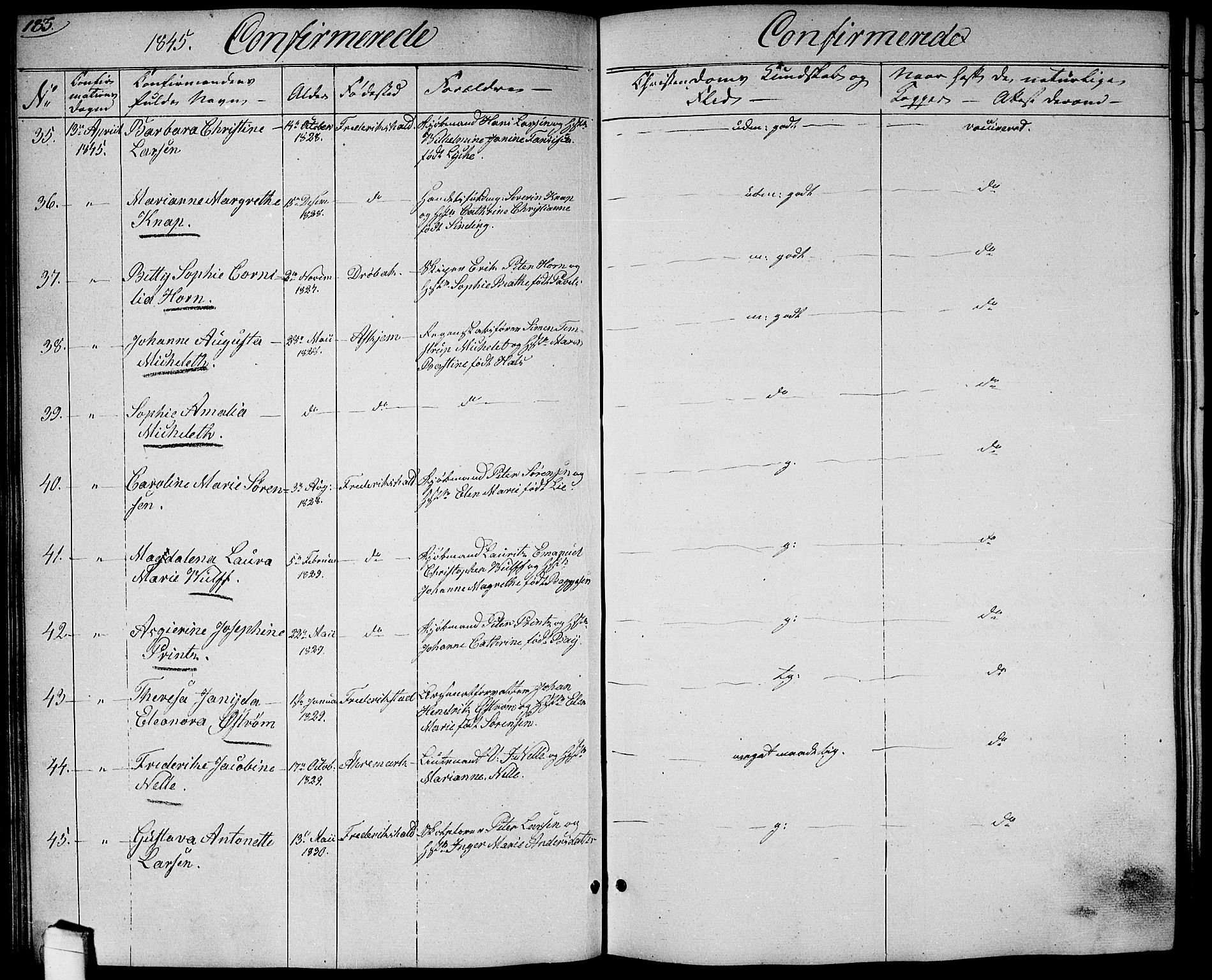 Halden prestekontor Kirkebøker, AV/SAO-A-10909/G/Ga/L0004: Parish register (copy) no. 4, 1845-1854, p. 183