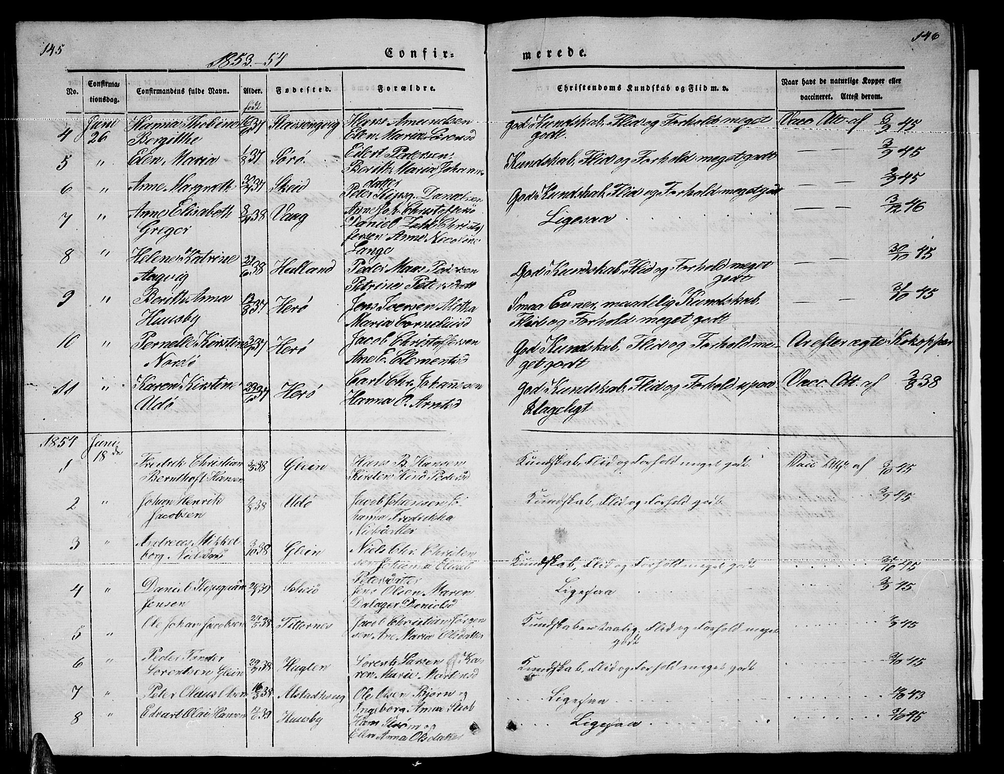 Ministerialprotokoller, klokkerbøker og fødselsregistre - Nordland, SAT/A-1459/835/L0530: Parish register (copy) no. 835C02, 1842-1865, p. 145-146
