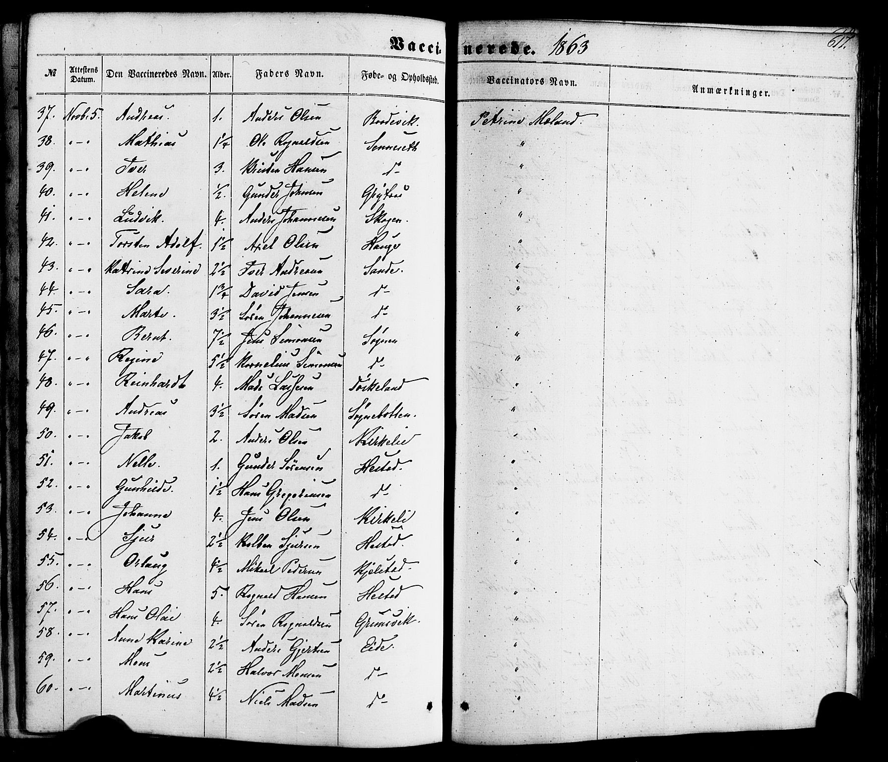 Gaular sokneprestembete, AV/SAB-A-80001/H/Haa: Parish register (official) no. A 5, 1860-1881, p. 617