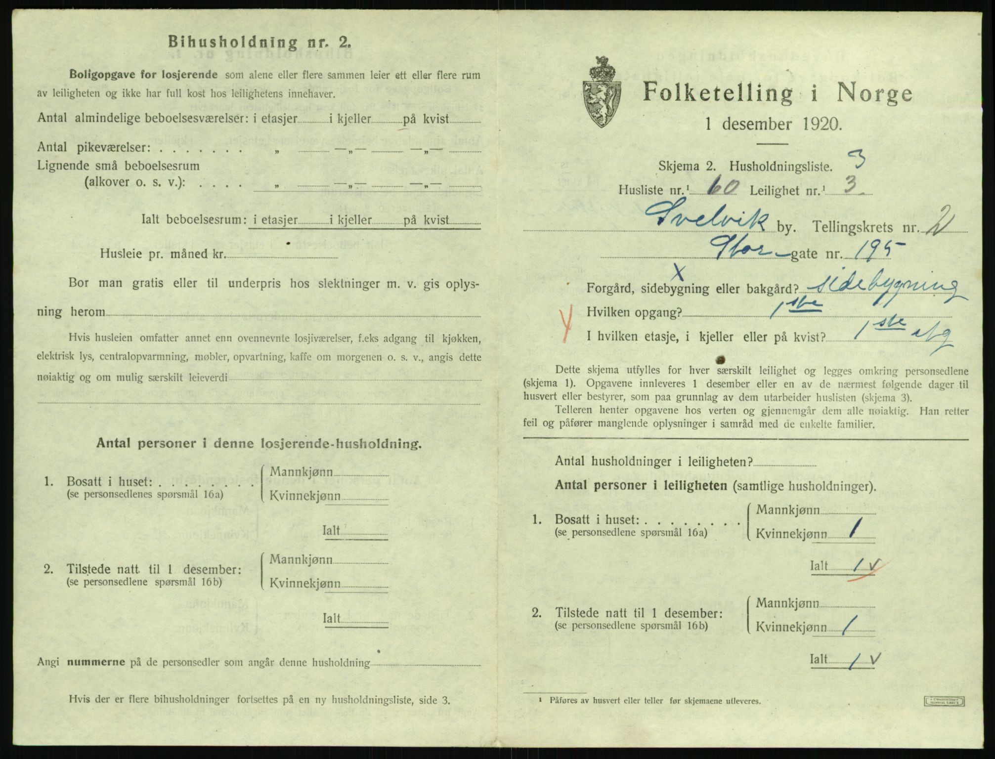 SAKO, 1920 census for Svelvik, 1920, p. 1021