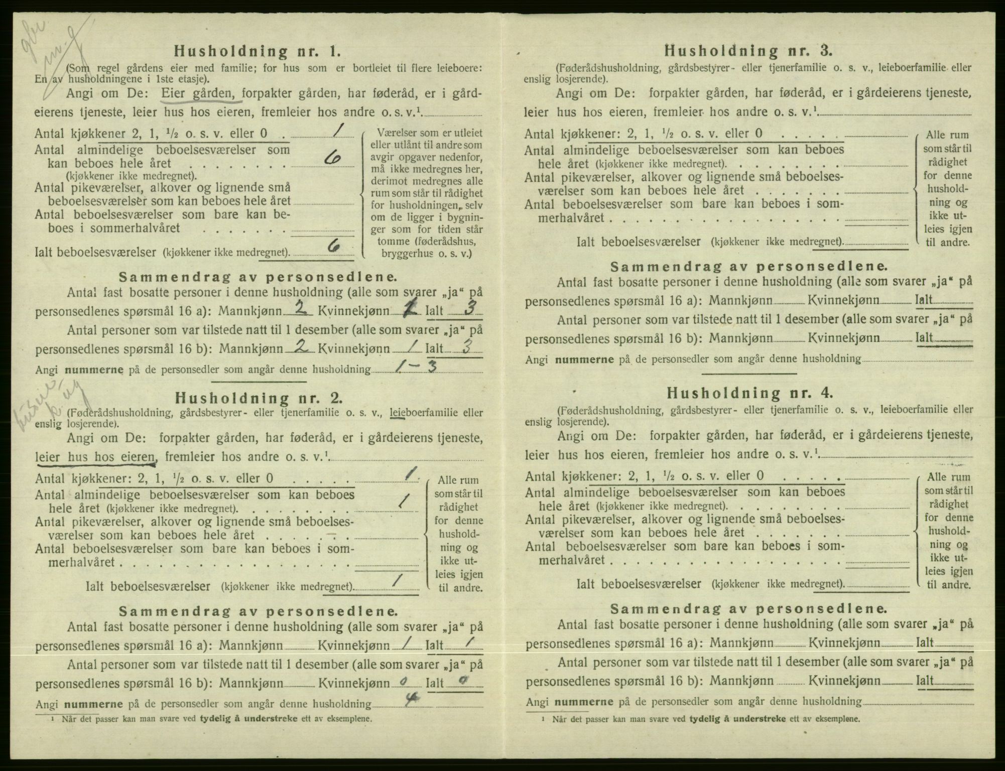 SAB, 1920 census for Voss, 1920, p. 2614