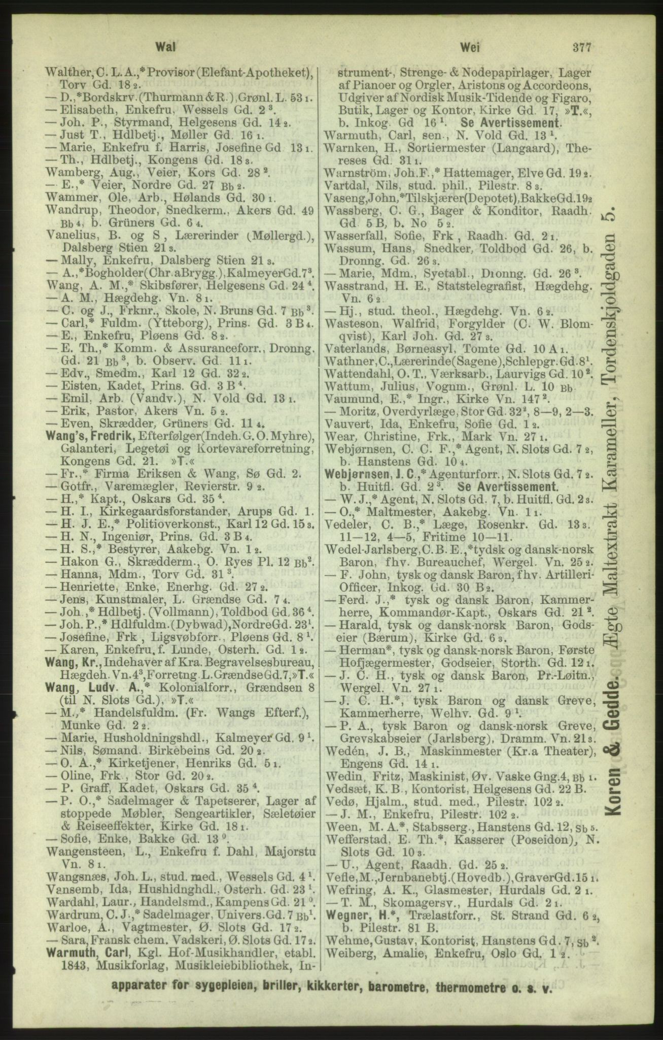 Kristiania/Oslo adressebok, PUBL/-, 1886, p. 377