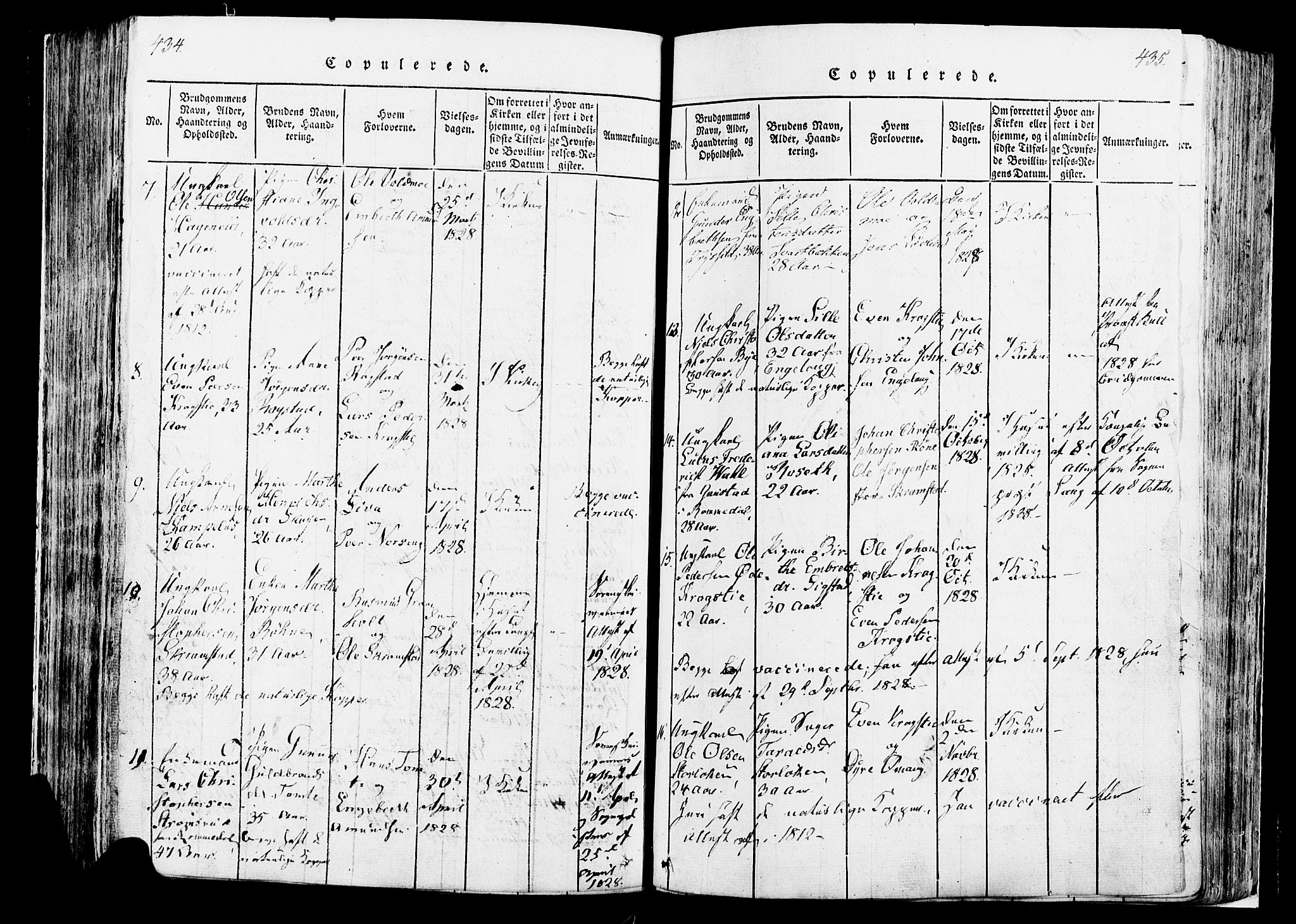 Løten prestekontor, AV/SAH-PREST-022/K/Ka/L0005: Parish register (official) no. 5, 1814-1832, p. 434-435