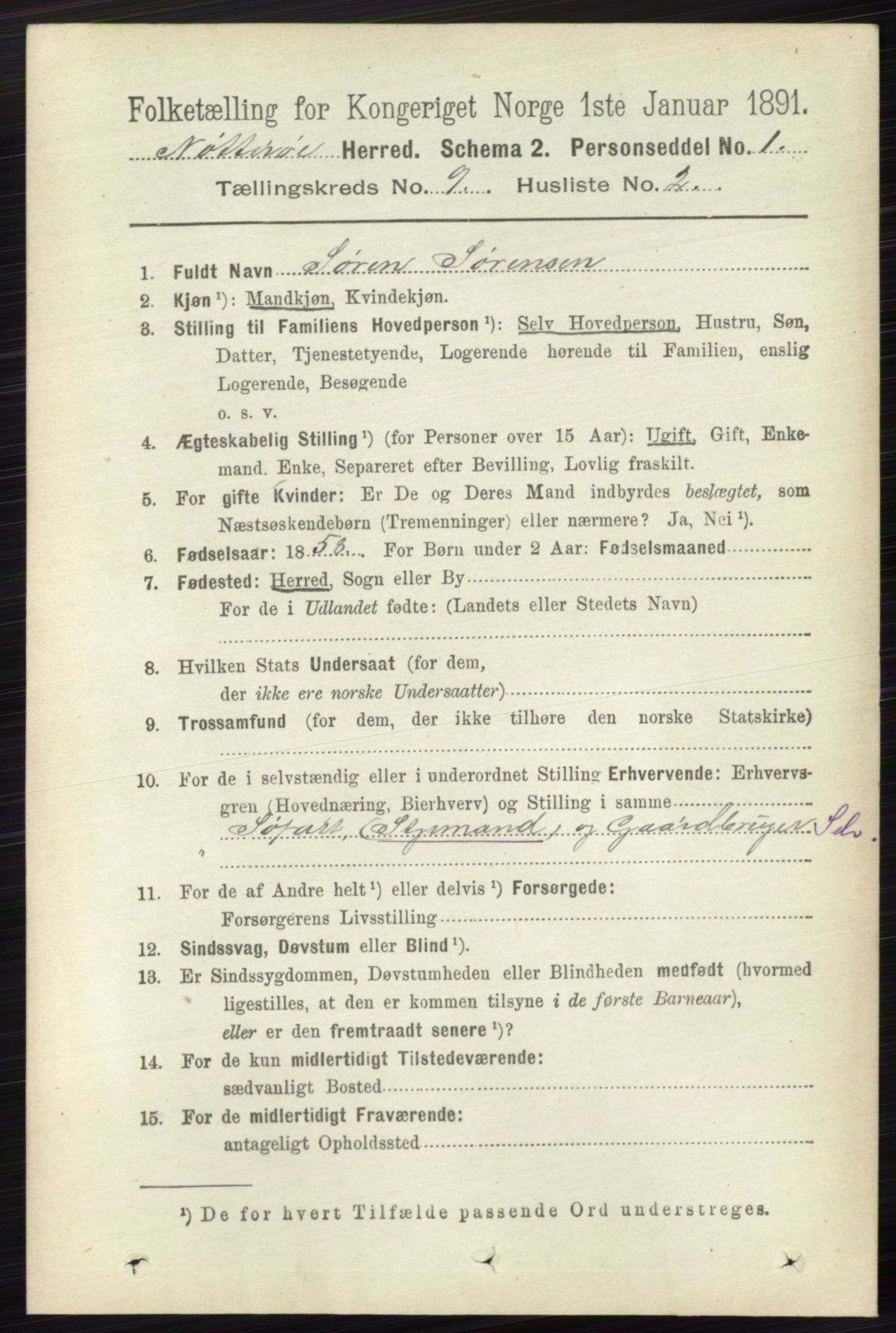 RA, 1891 census for 0722 Nøtterøy, 1891, p. 4569